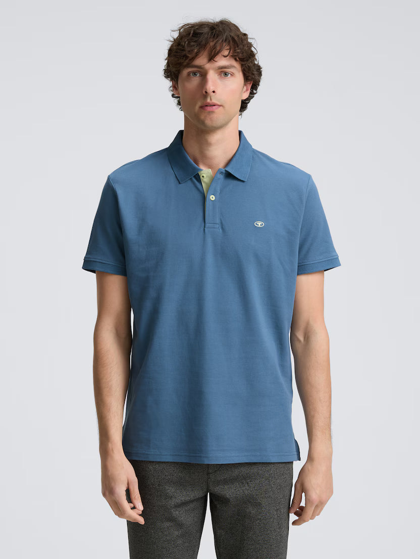 Tom Tailor Mystical Blue Short Sleeved Classic Polo With A Small Logo On The Chest