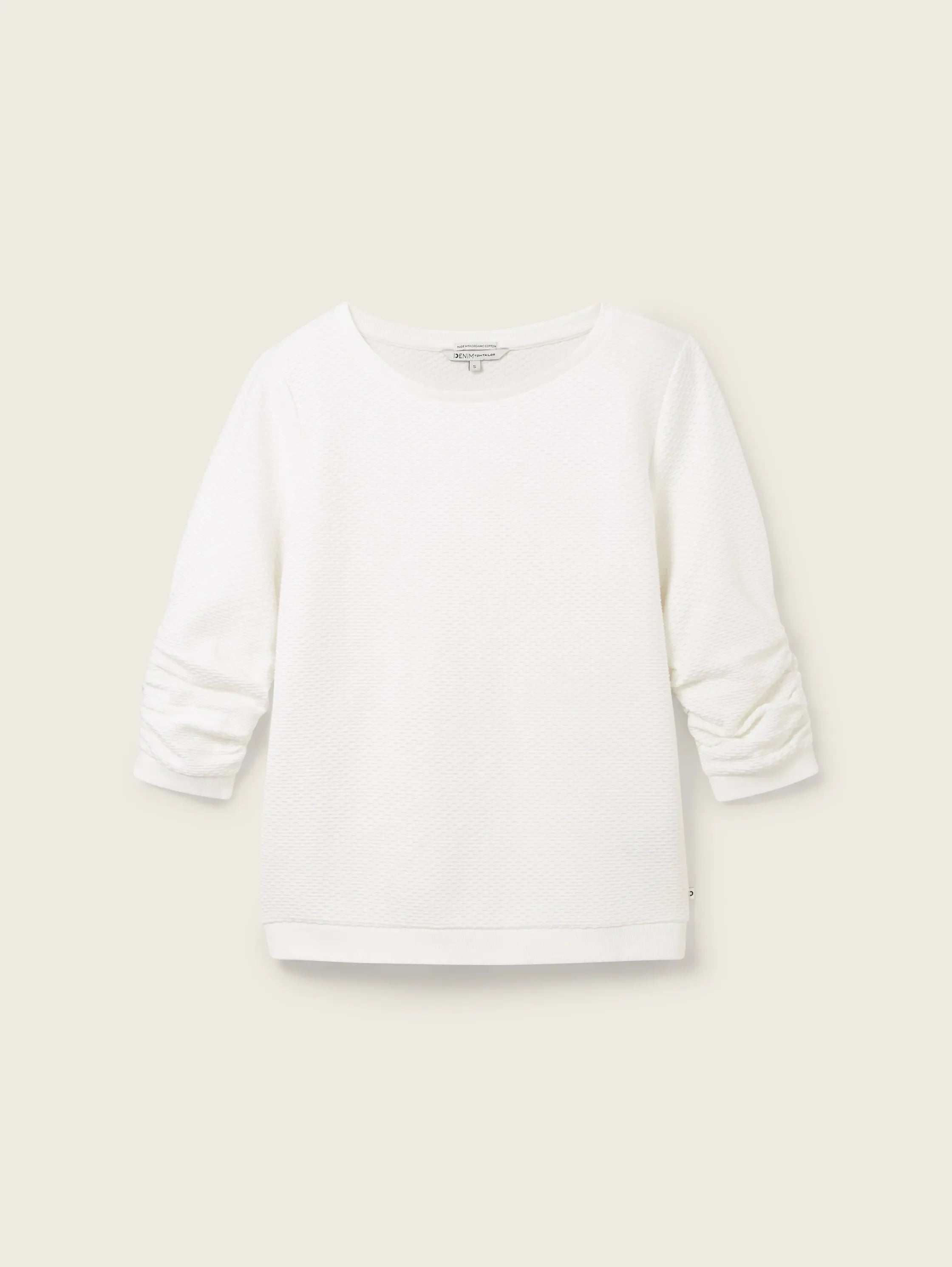 Tom Tailor Off White Textured Sweater