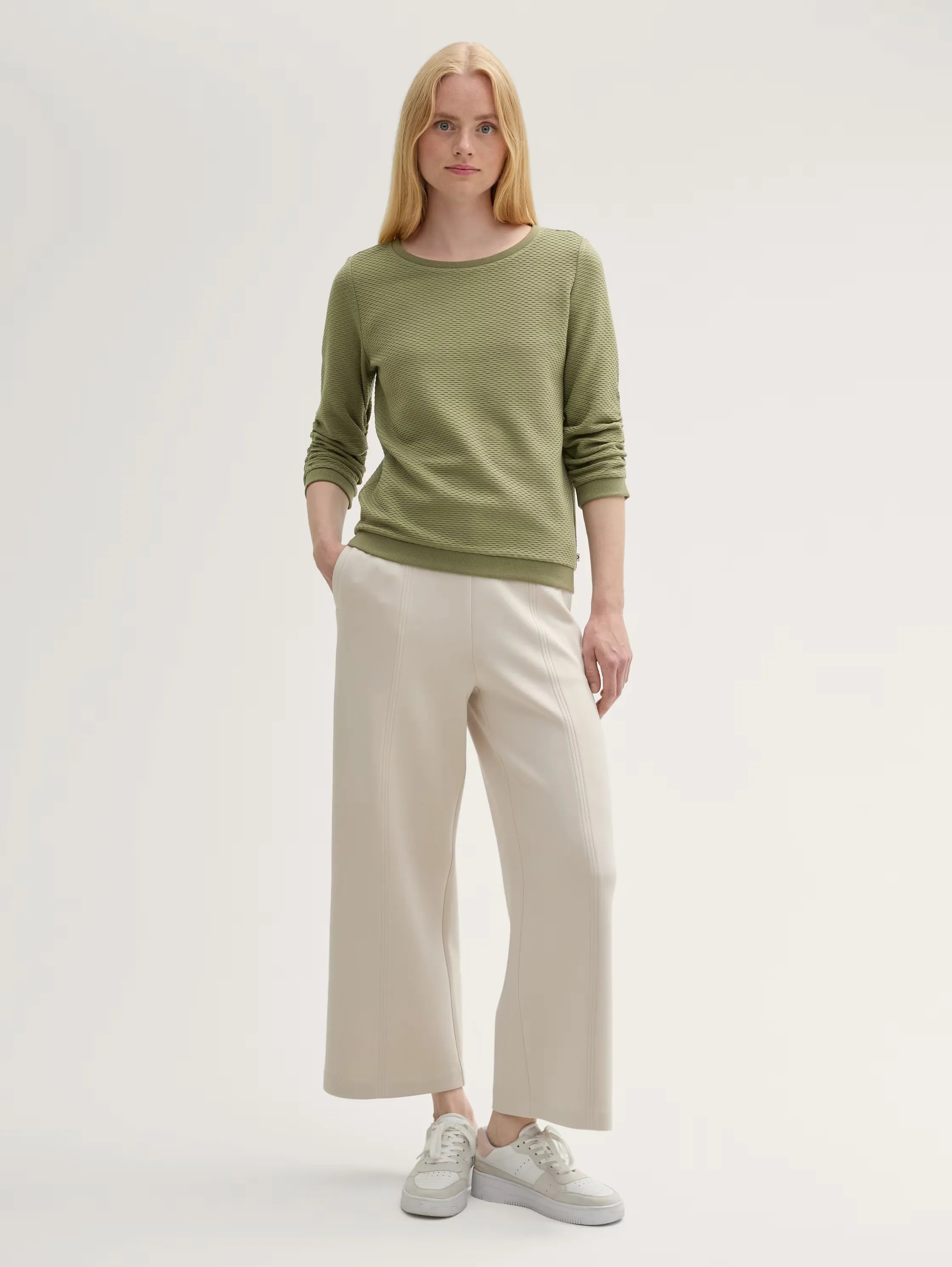 Tom Tailor Green Textured Sweater