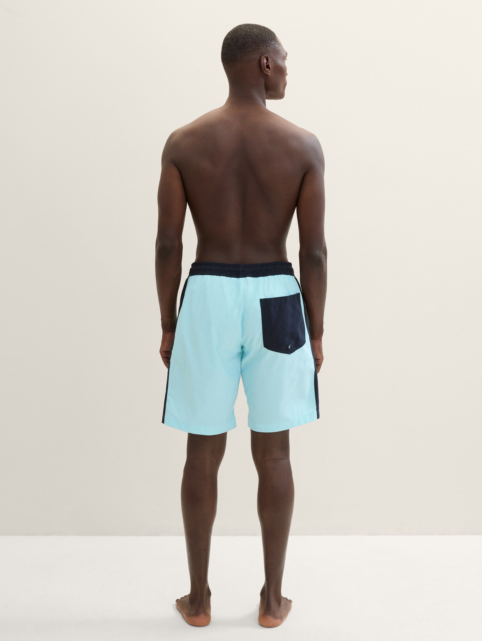 Tom Tailor Turquoise Swimming Short With Sides Color Design