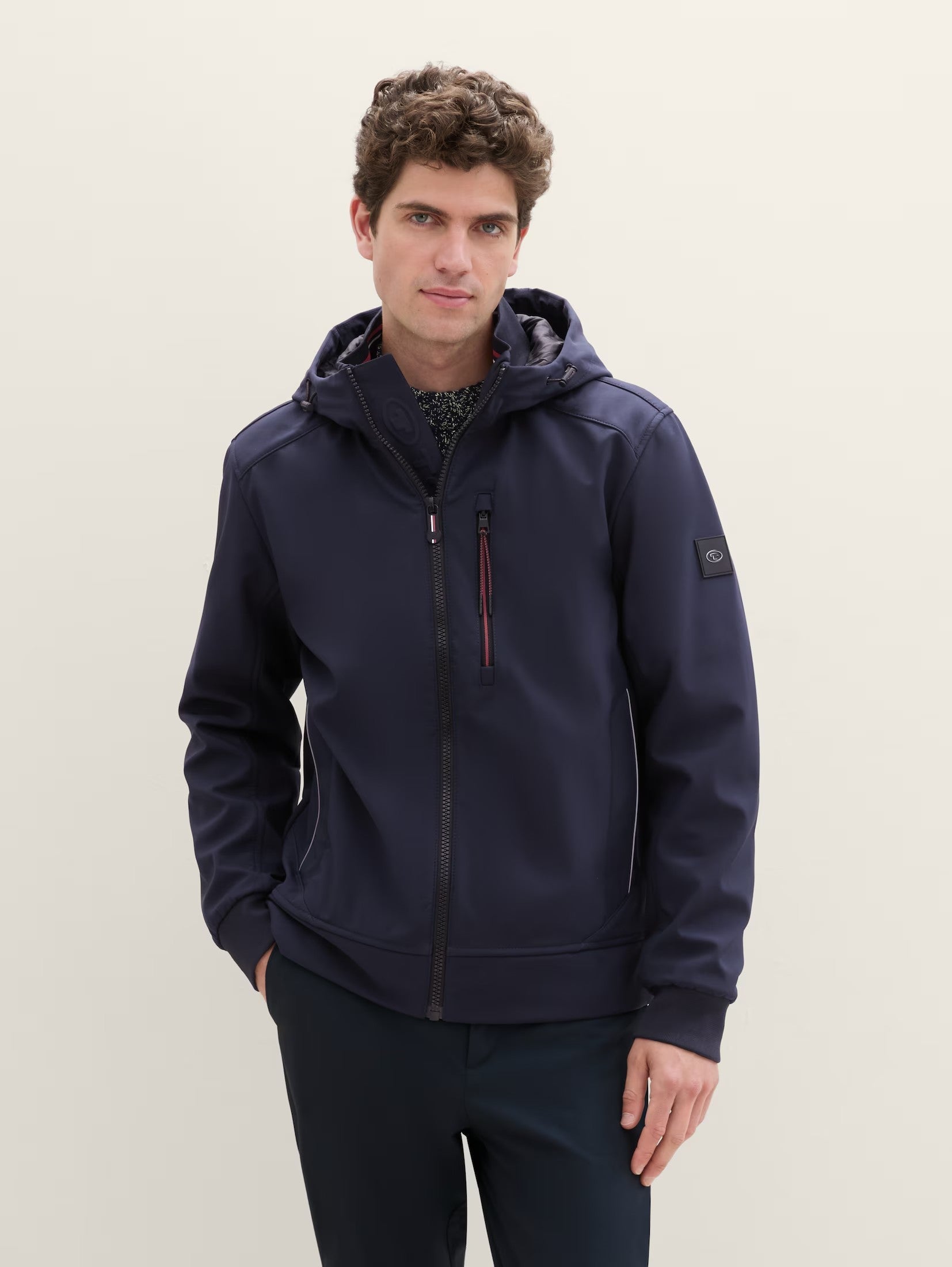 Soft Shell Sky Captain Blue jacket With A Hood