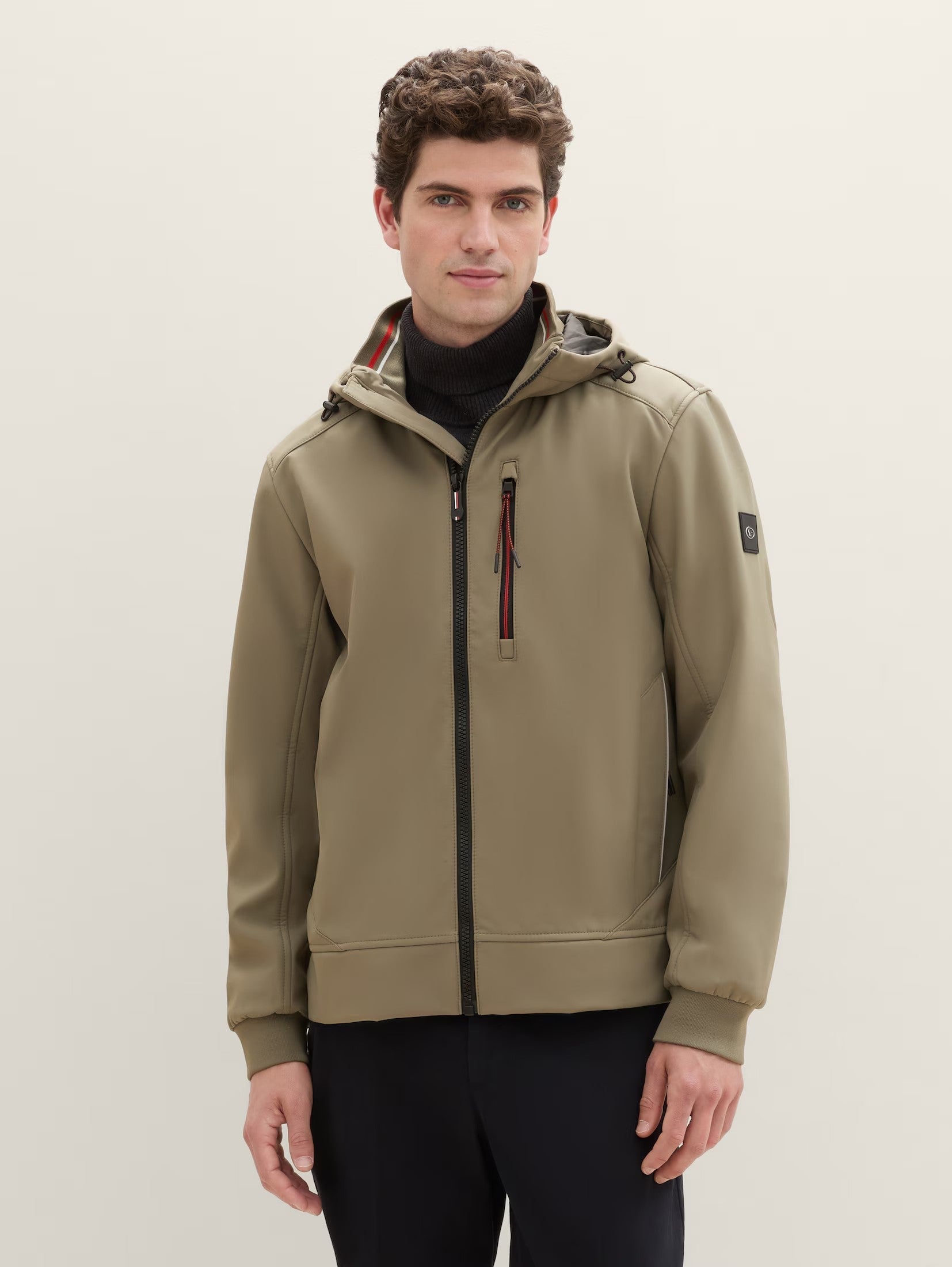 Soft Shell Smoked Olive Green jacket With A Hood