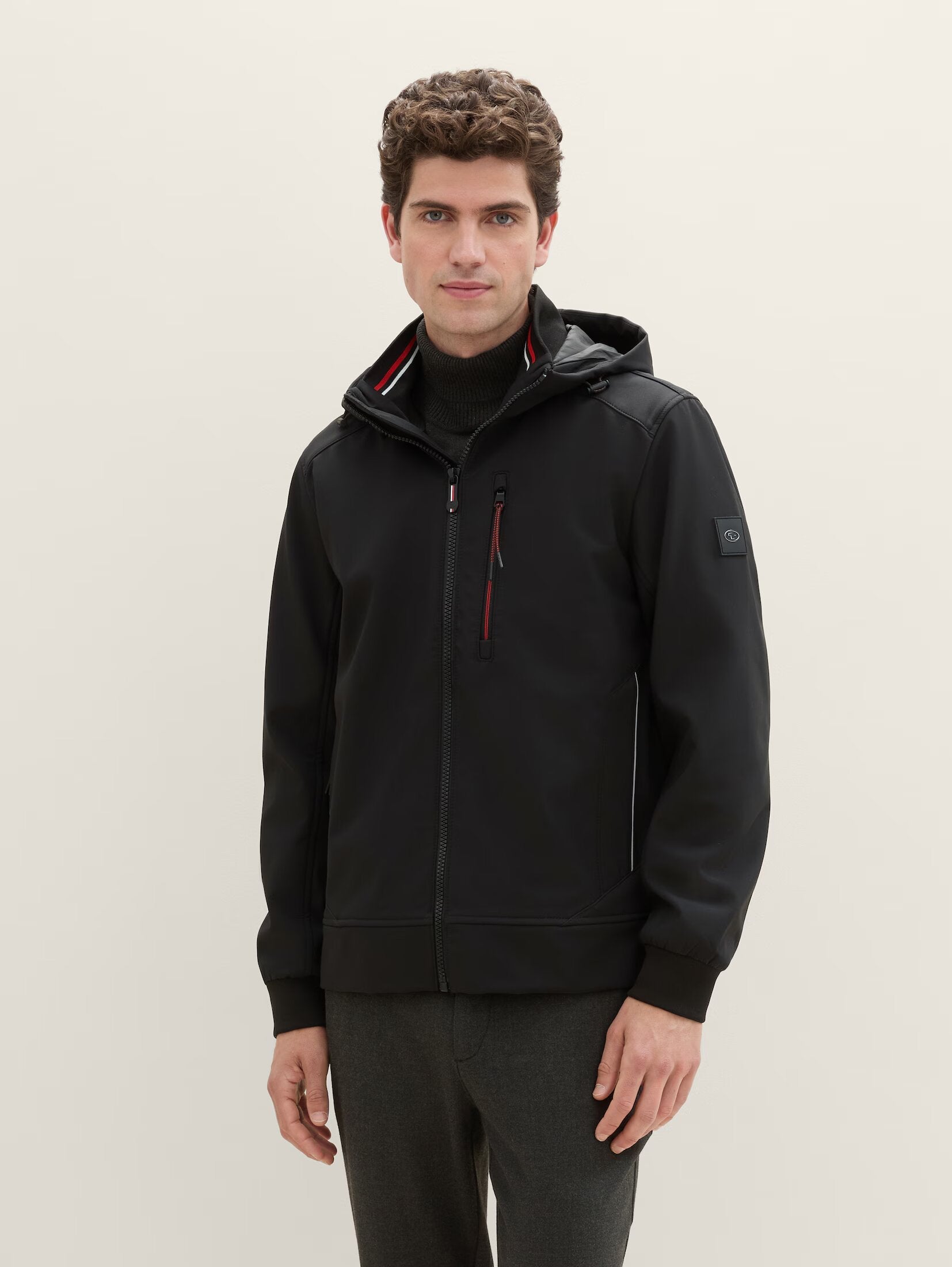 Soft Shell Black jacket With A Hood