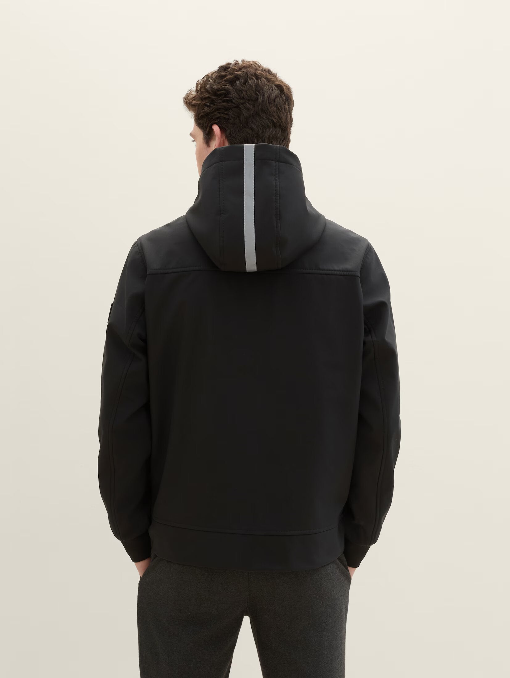 Soft Shell Black jacket With A Hood