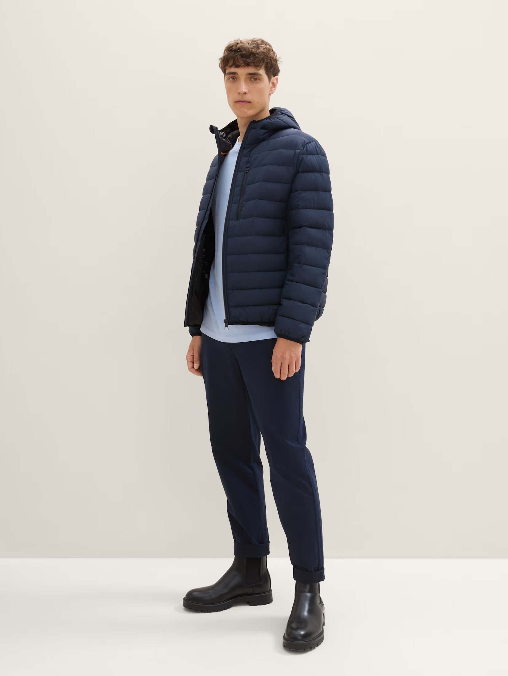 Tom Tailor Thin Navy Jacket With Hood