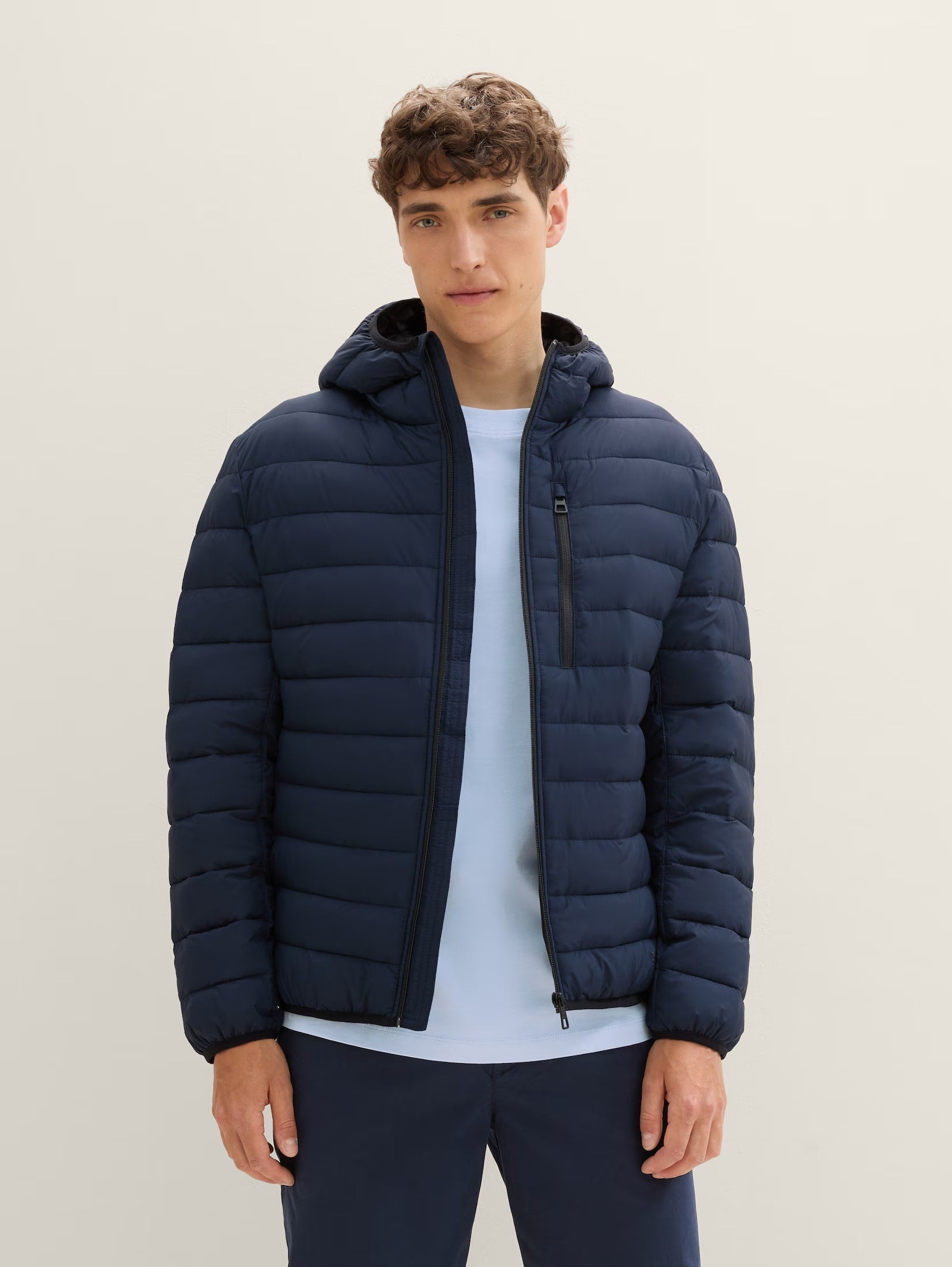 Tom Tailor Thin Navy Jacket With Hood