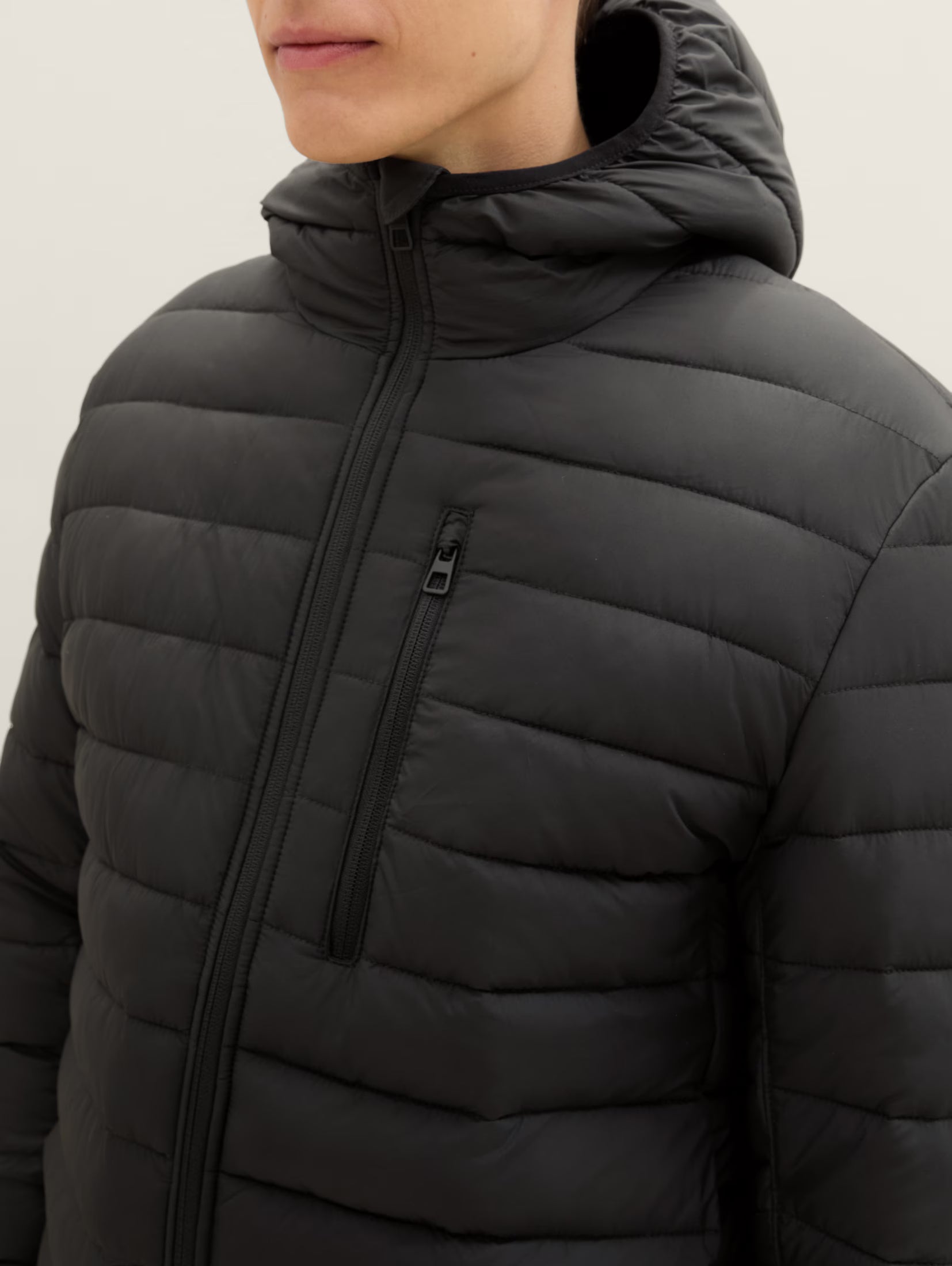 Tom Tailor Thin Black Jacket With Hood