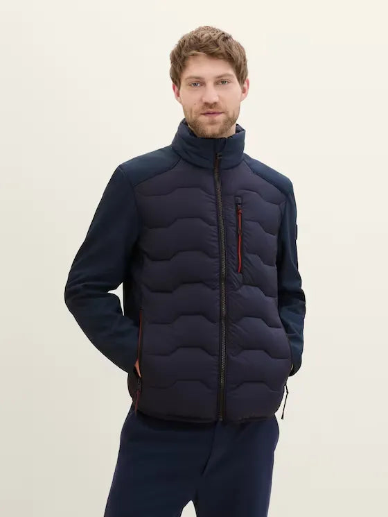 Tom Tailor Hybrid Navy Jacket With Stand Up Collar