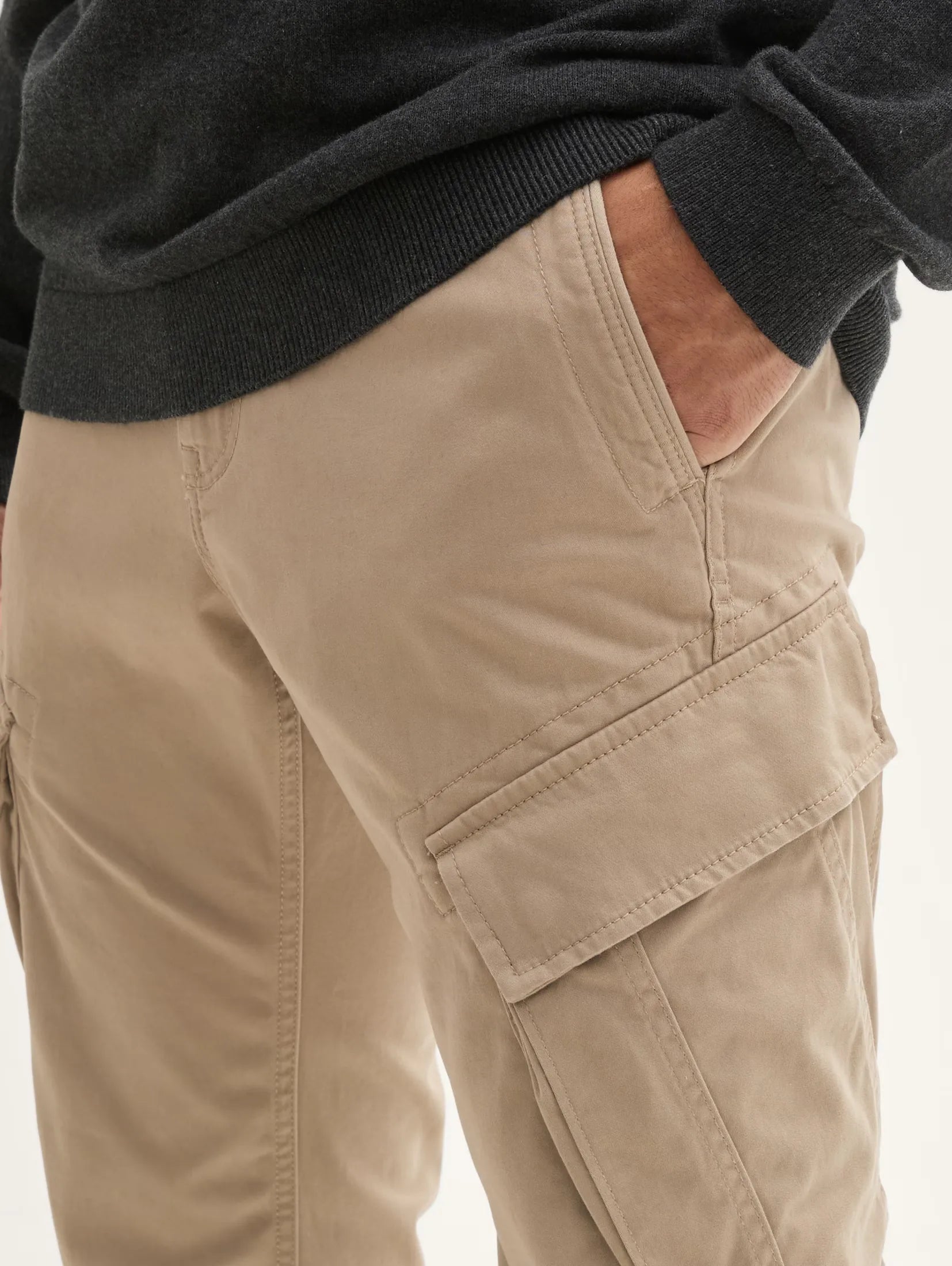 Tom Tailor Soft Tapered Light Beige Cargo Pants