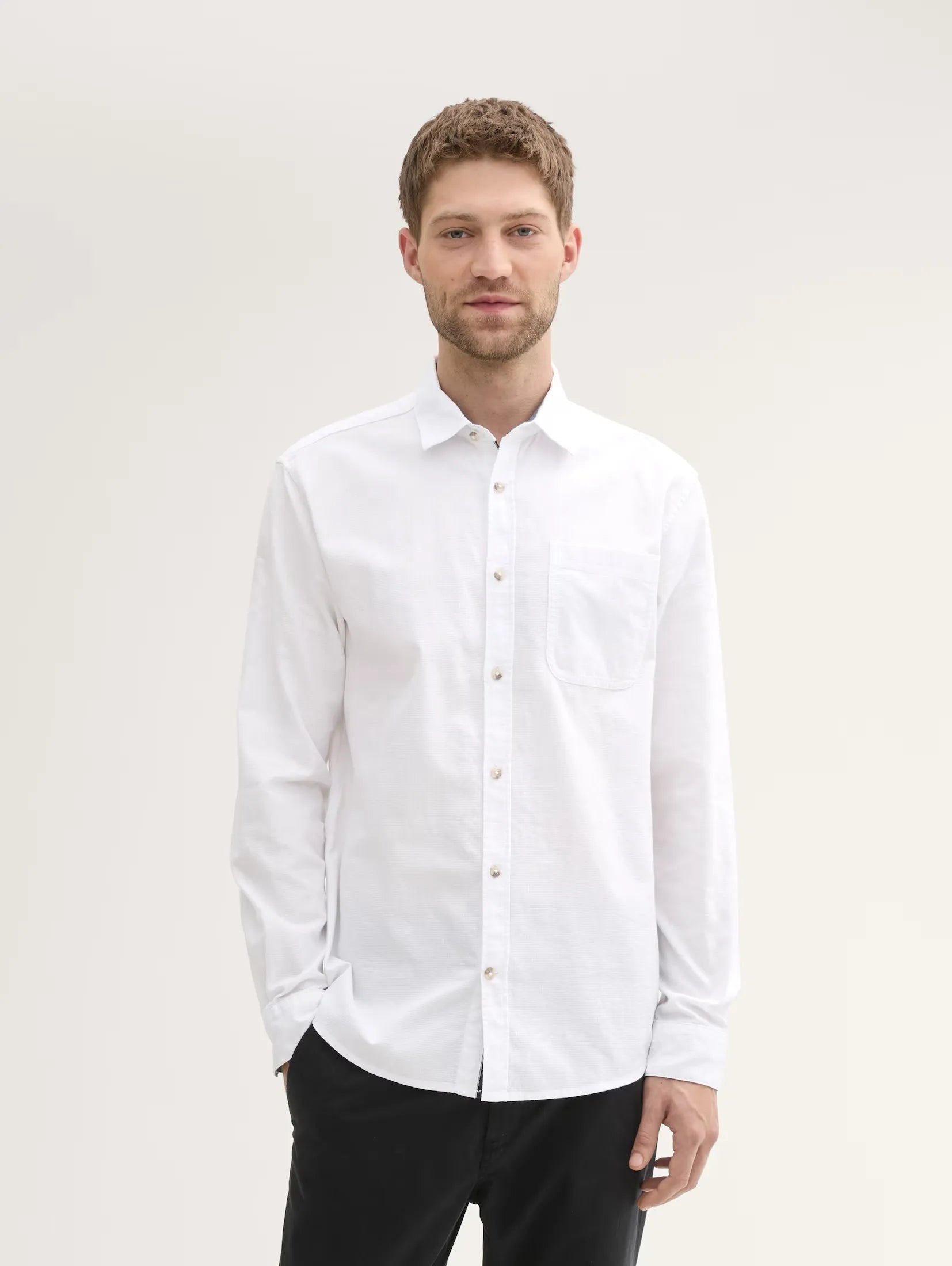 Tom Tailor Printed White Shirt