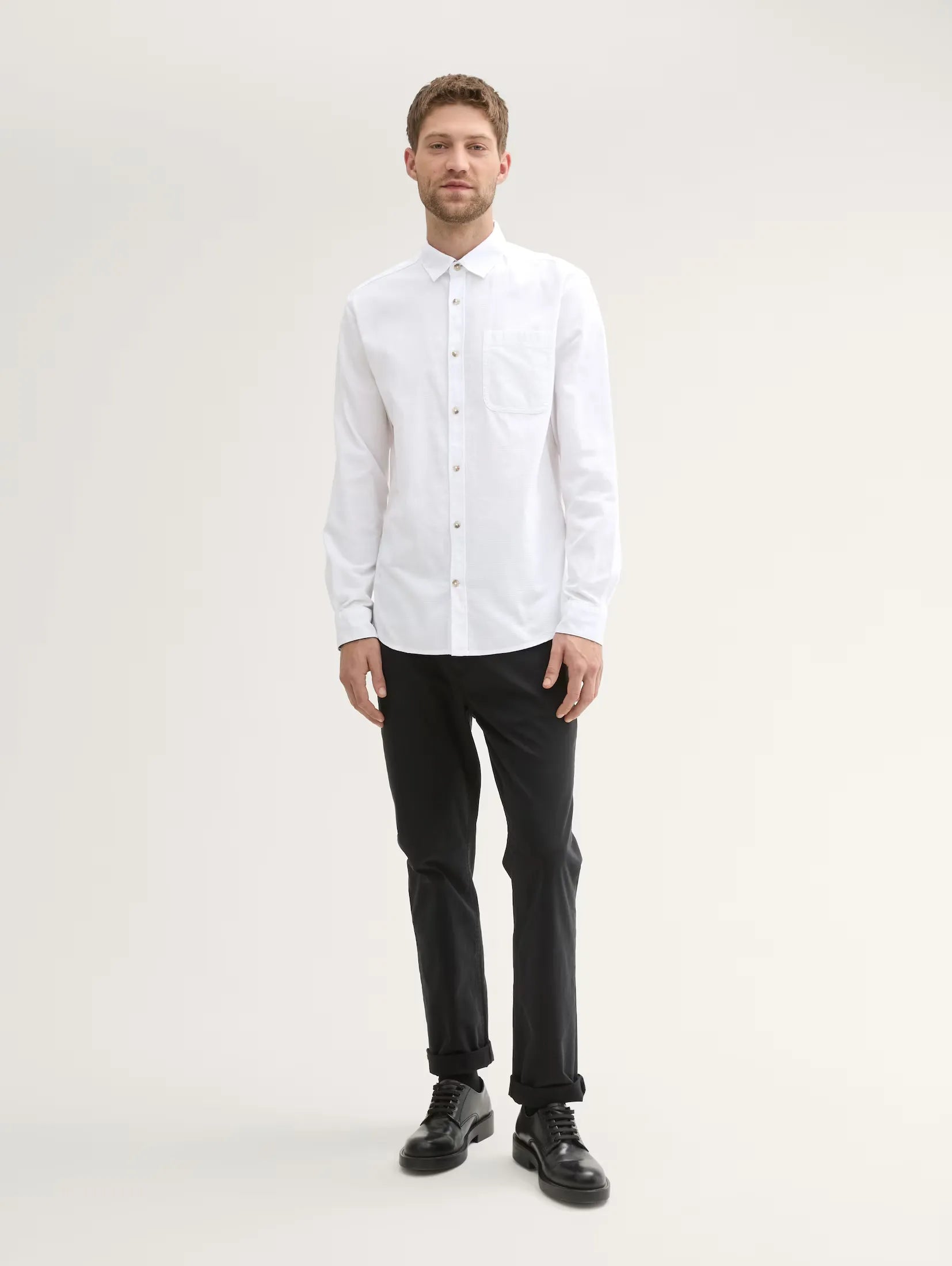 Tom Tailor Printed White Shirt