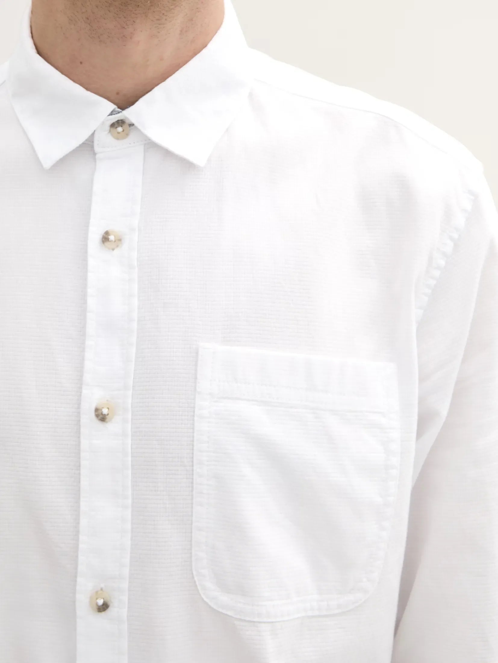 Tom Tailor Printed White Shirt