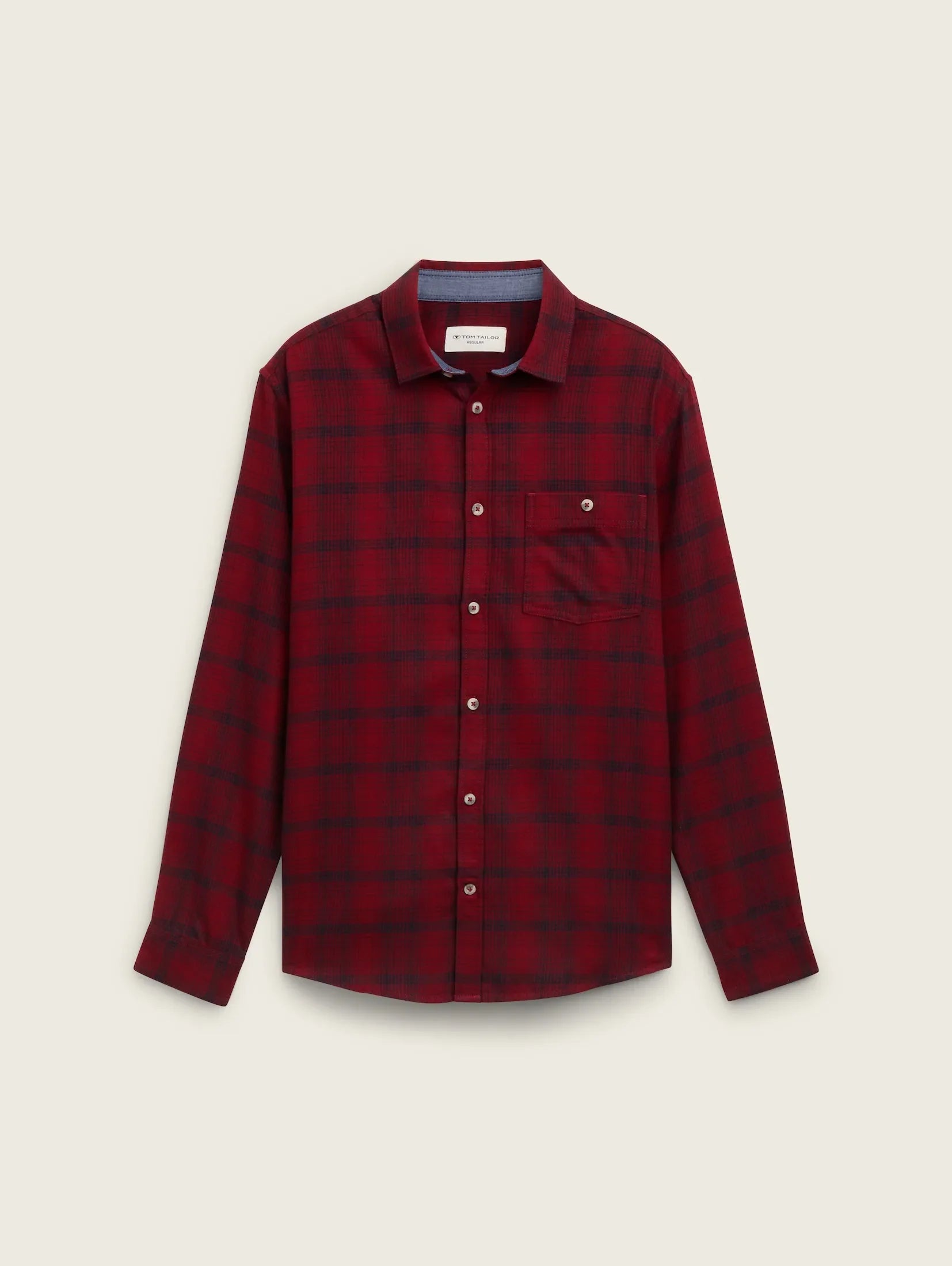 Tom Tailor Burgundy Shirt In A Checked Pattern