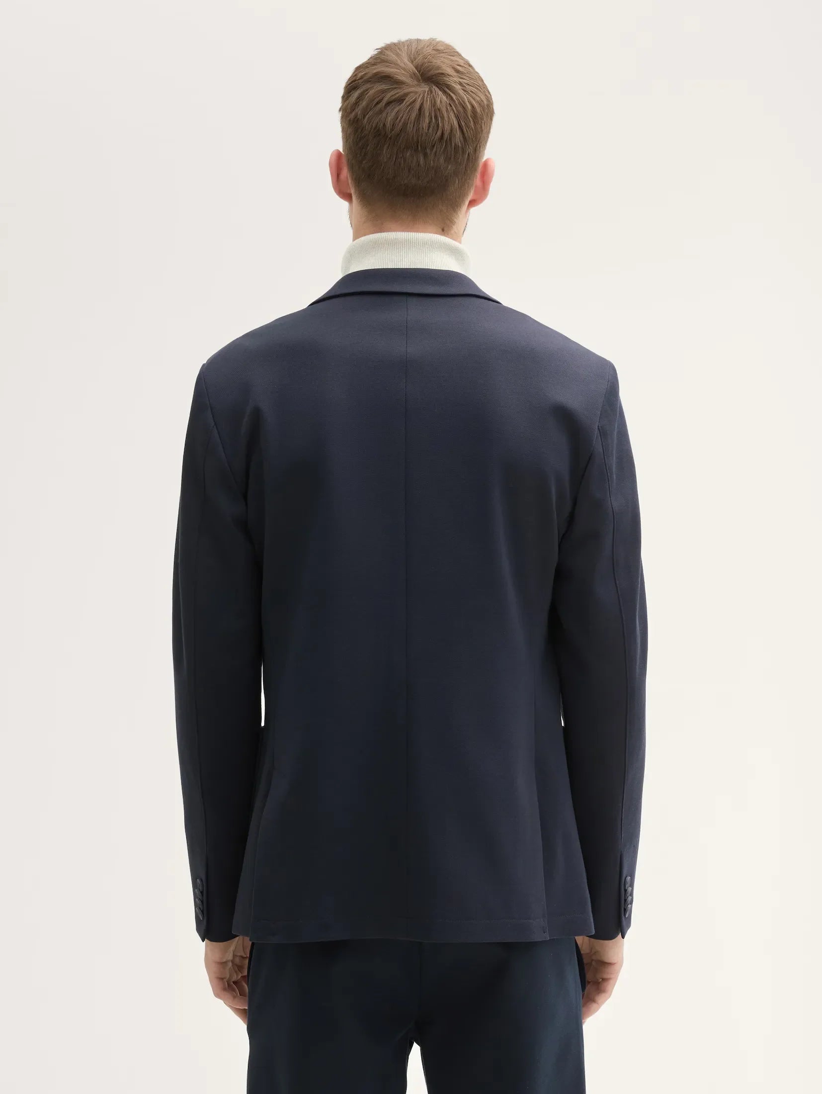 Tom Tailor Navy Jacket With A Pique Texture