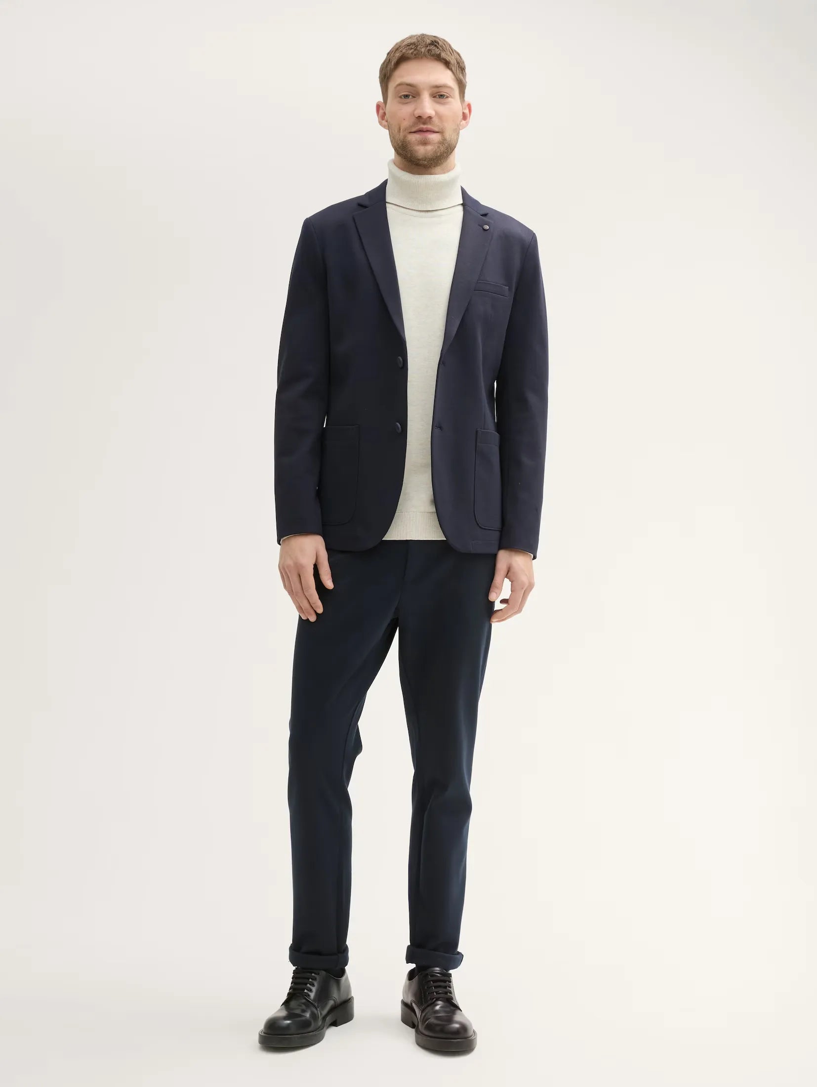 Tom Tailor Navy Jacket With A Pique Texture