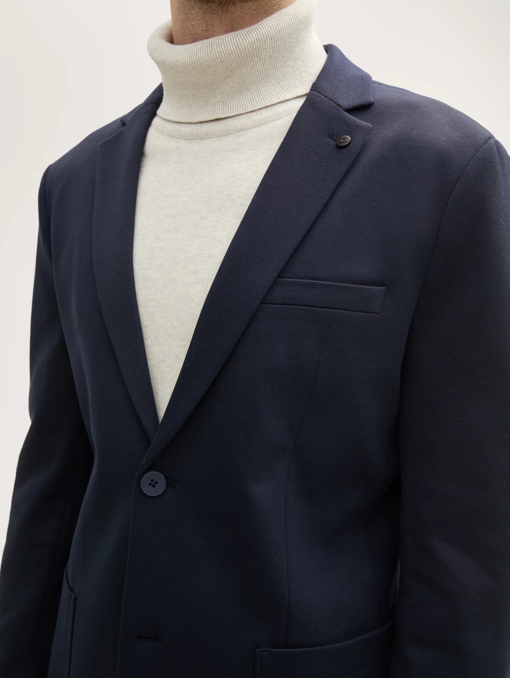 Tom Tailor Navy Jacket With A Pique Texture