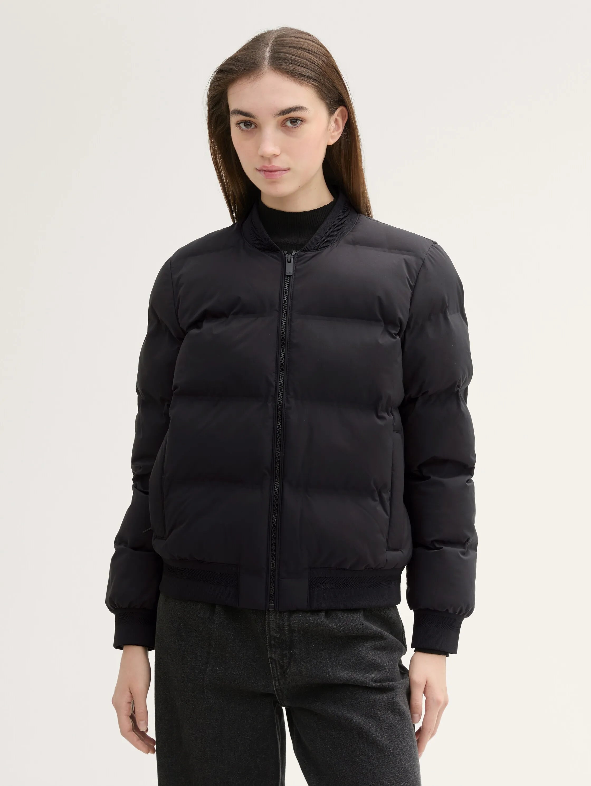 Tom Tailor Water-Repellent Puffer Black Jacket