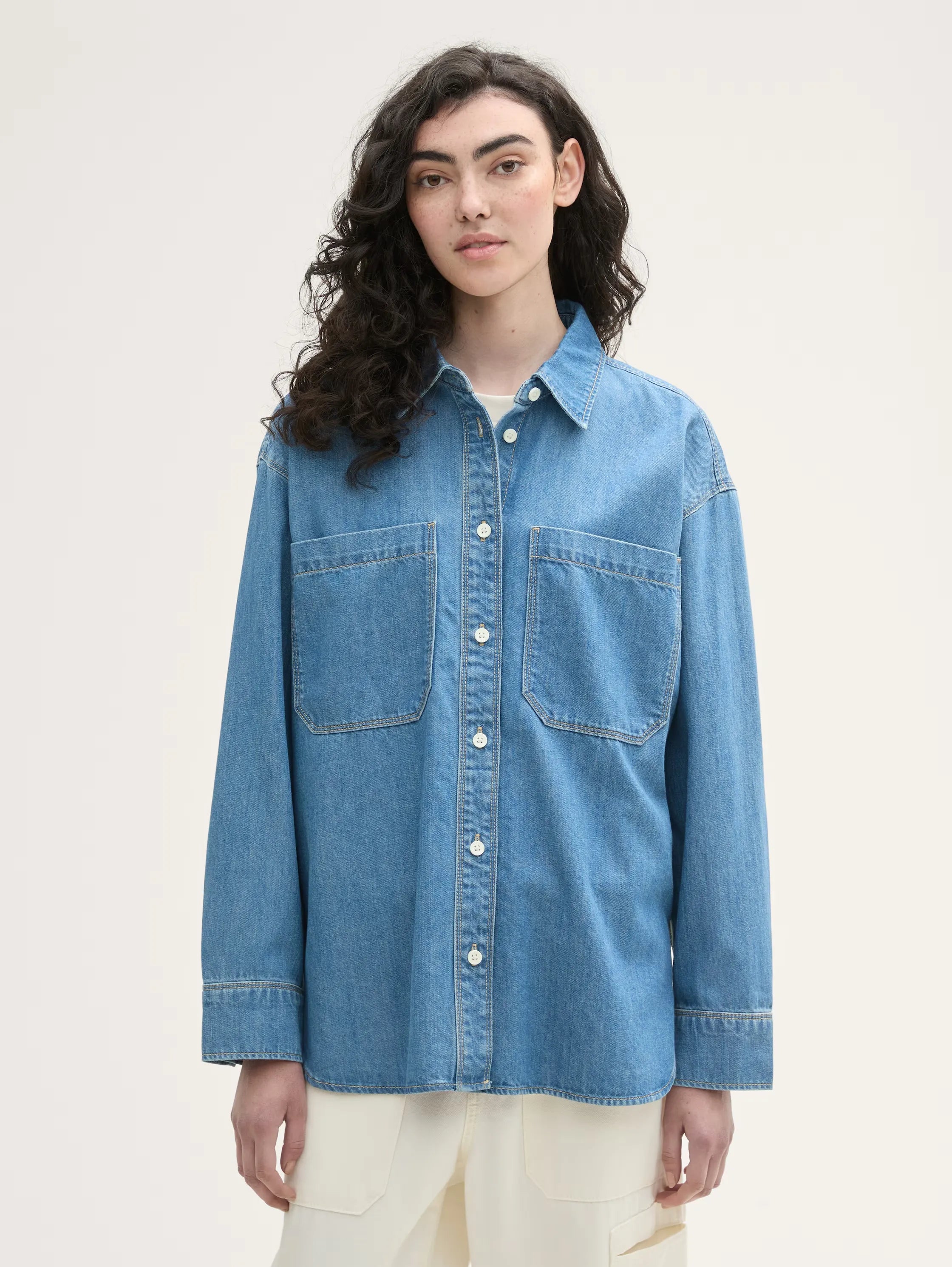 Tom Tailor Loose Blue Denim Shirt