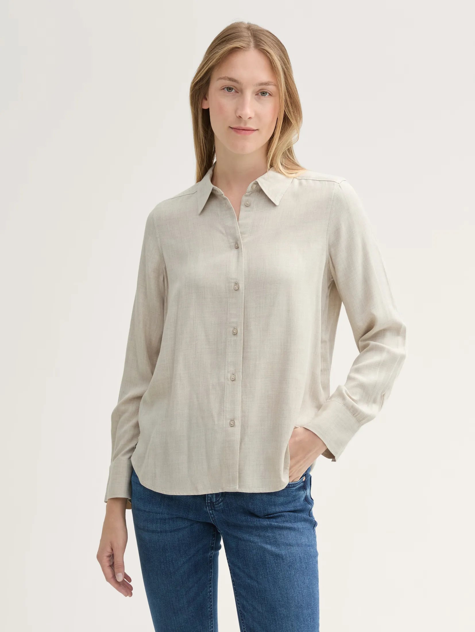 Tom Tailor Light Beige Viscose Shirt