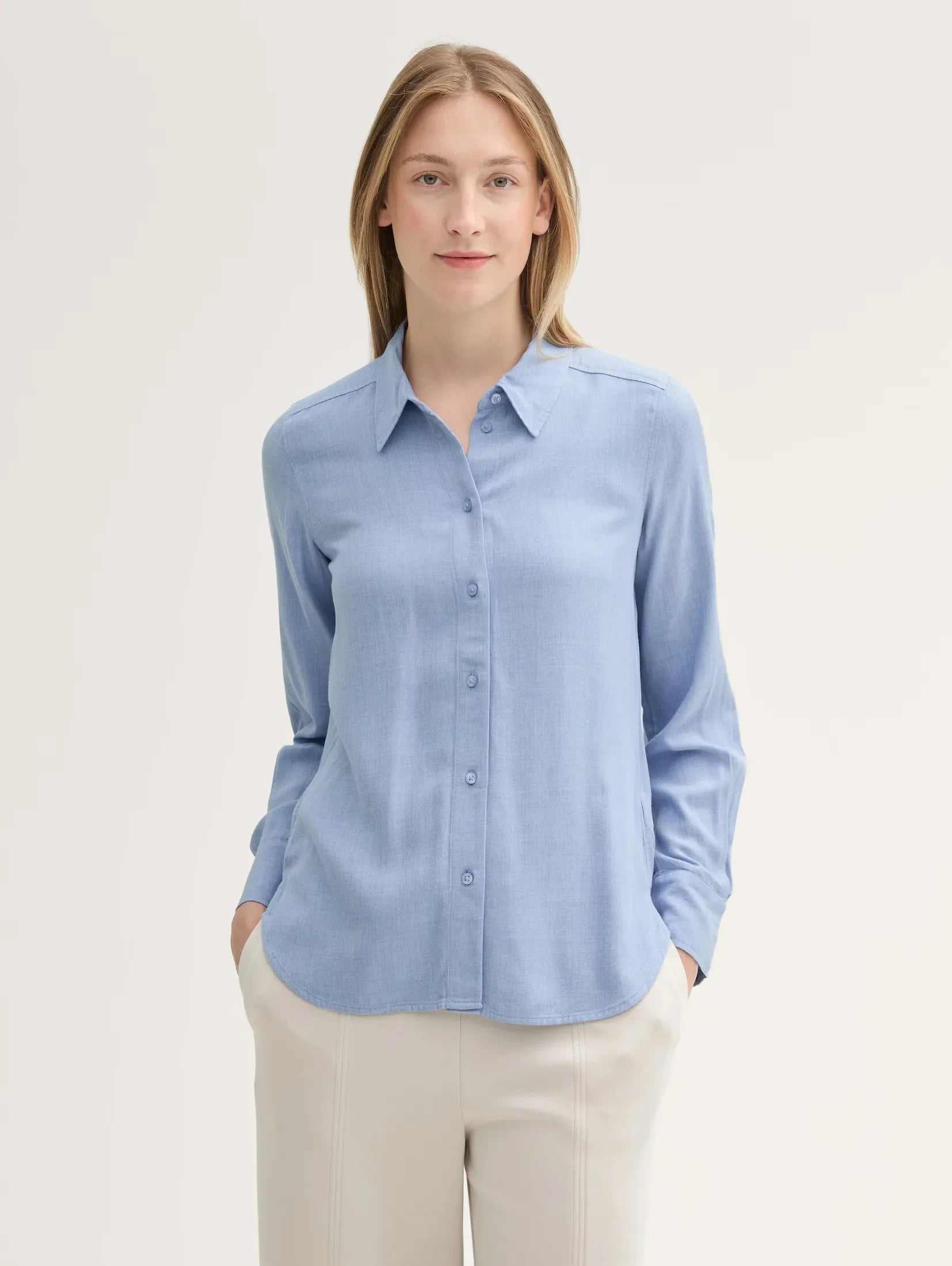 Tom Tailor Light Blue Viscose Shirt