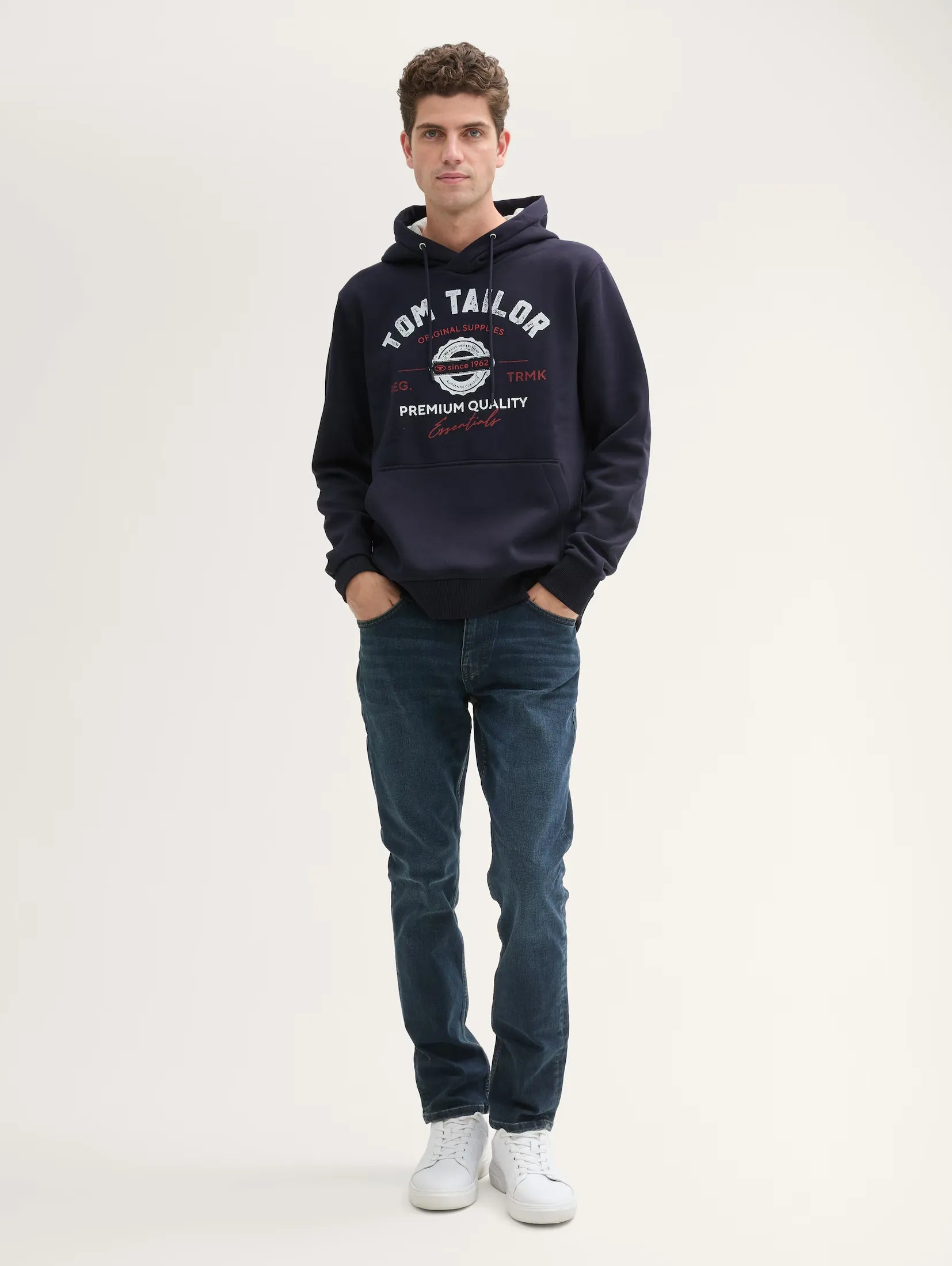 Tom Tailor Navy Hoodie With Front Logo