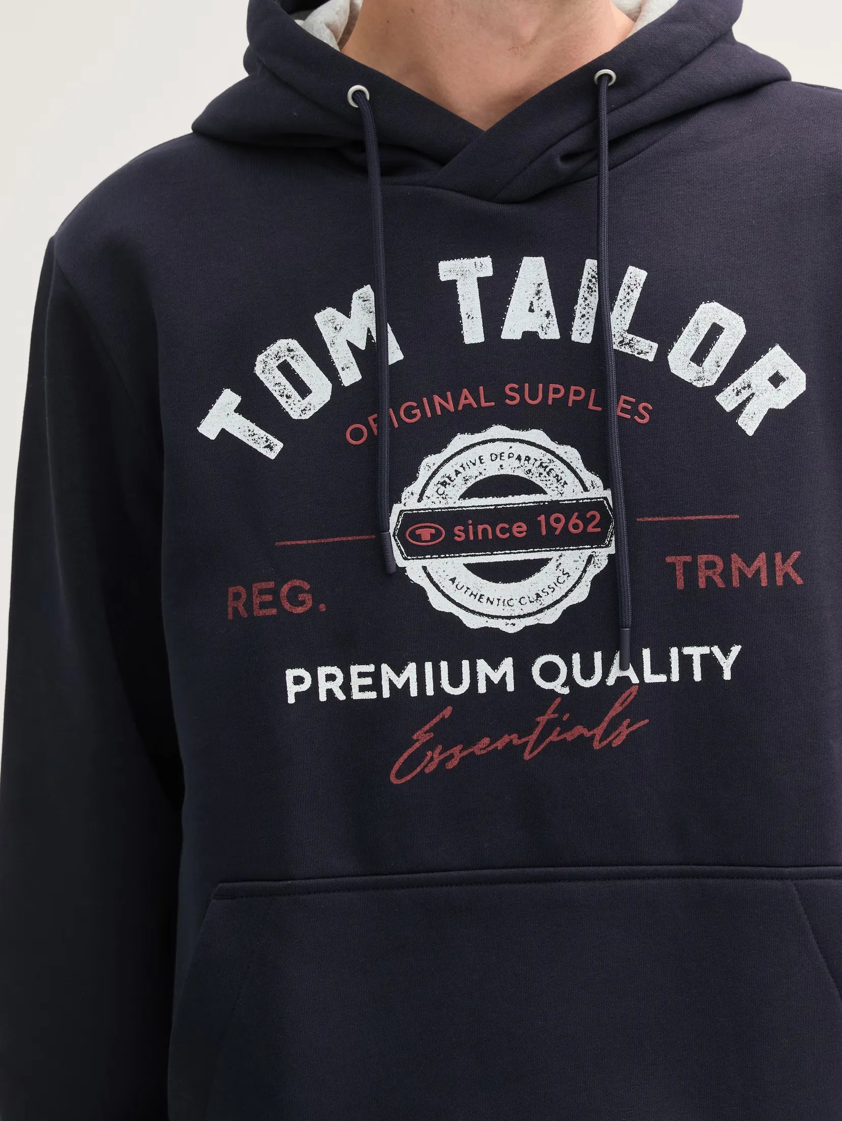 Tom Tailor Navy Hoodie With Front Logo