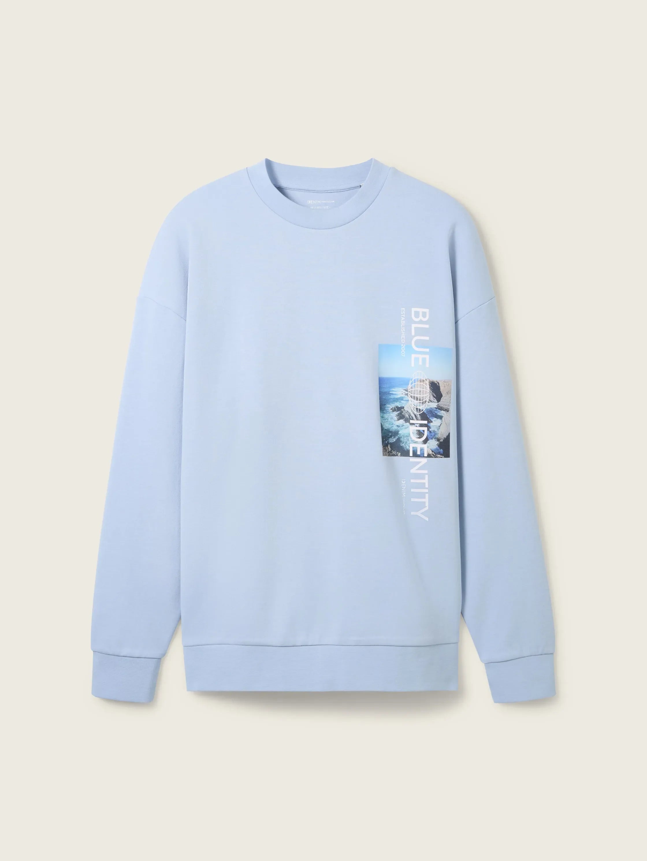 Tom Tailor Relaxed Blue Sweatshirt With Print