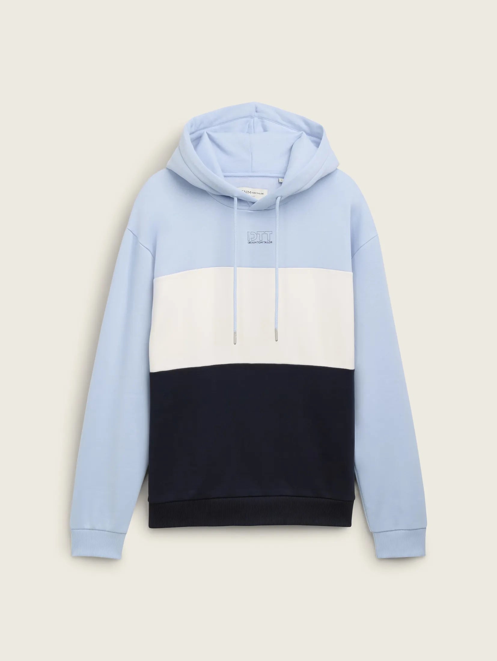 Tom Tailor Block Blue Hoodie With Print