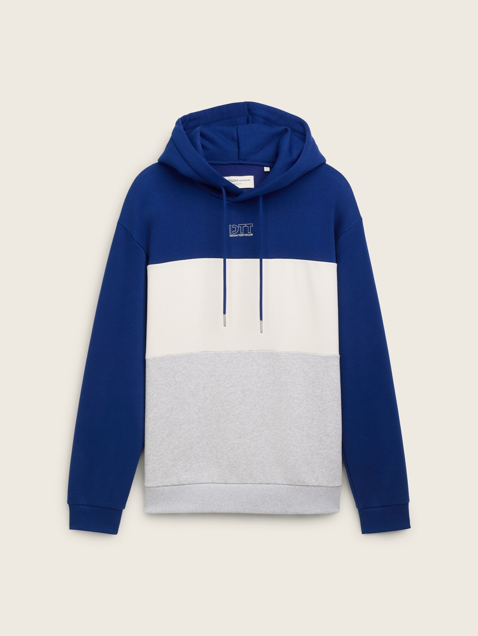 Tom Tailor Block Dark Blue Hoodie With Print