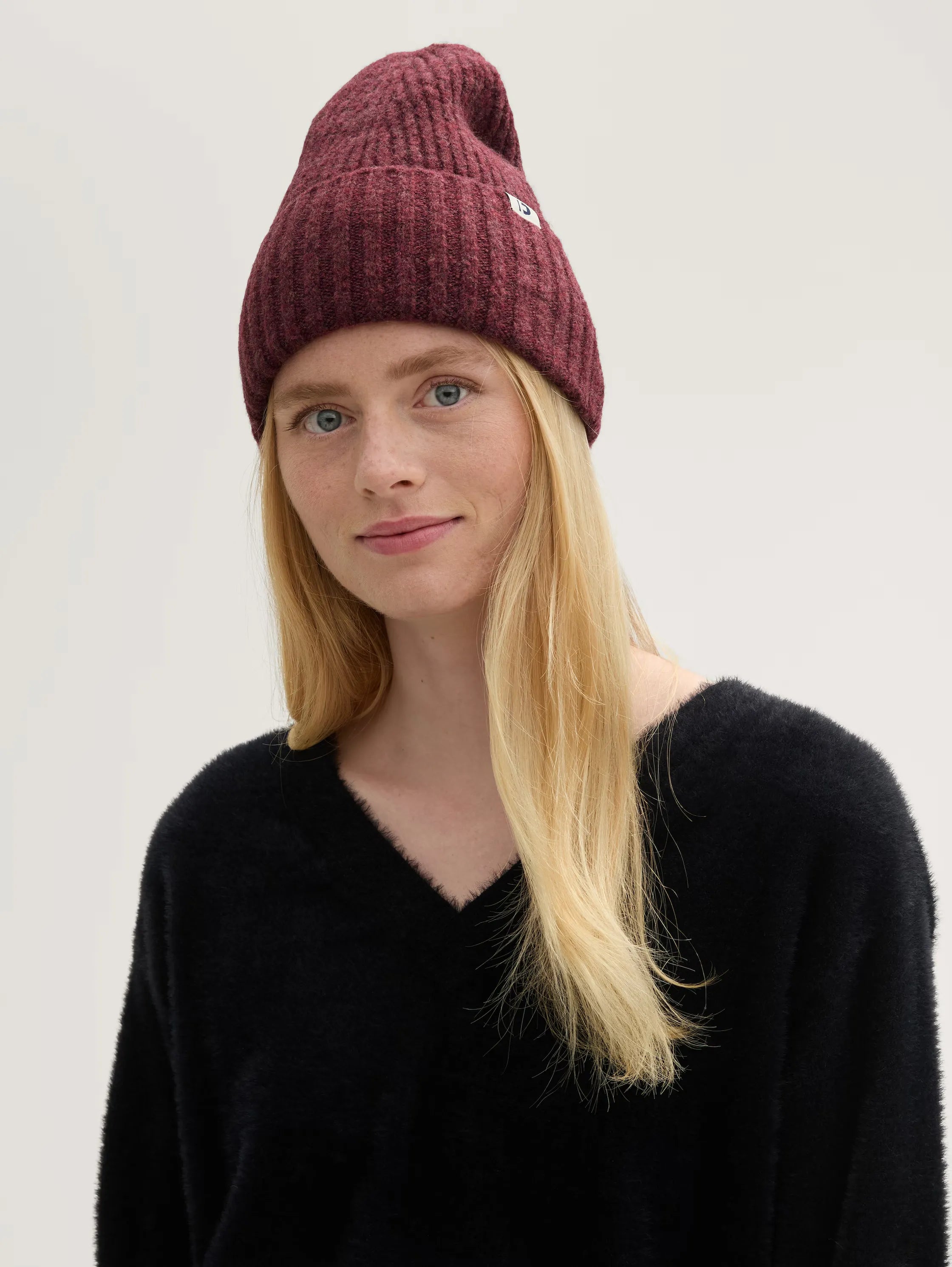 Tom Tailor Ribbed Beanies Red Hat