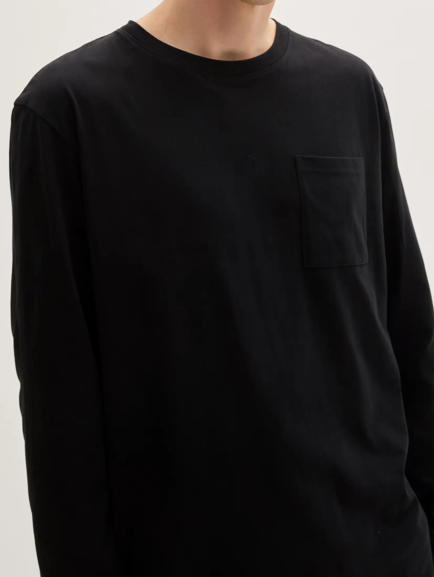 Tom Tailor Long Sleeved Black T-shirt With Organic Cotton