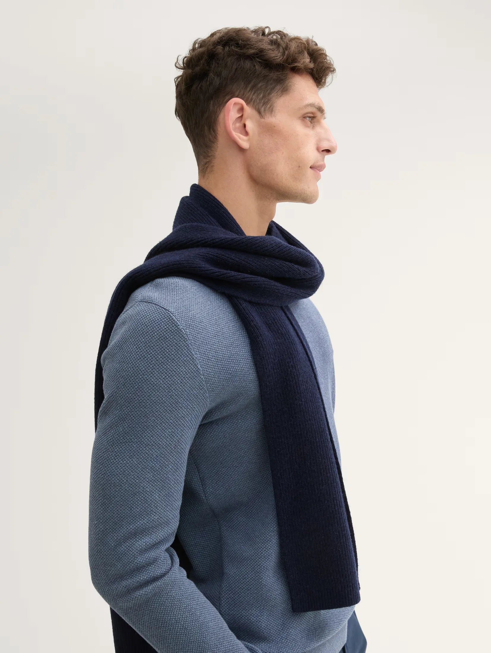 Tom tailor Woolen Knit Navy Scarf