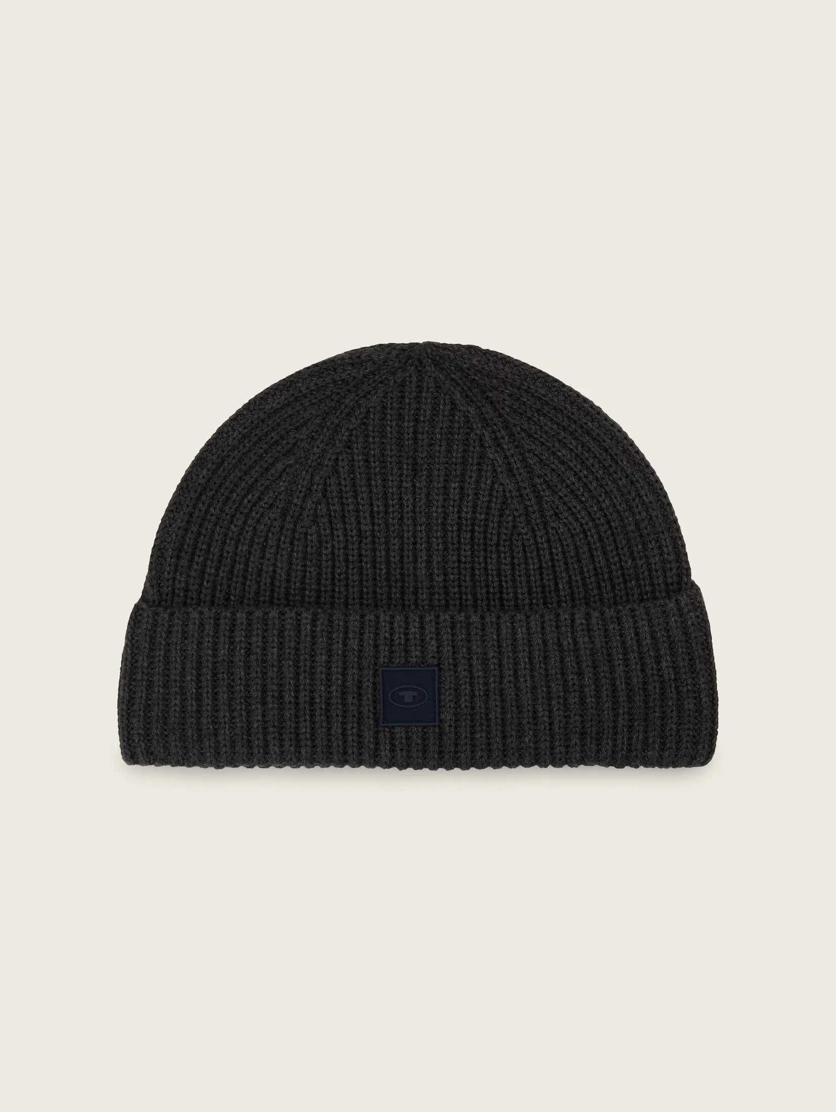 Tom Tailor Textured Knit Dark Grey Beanie