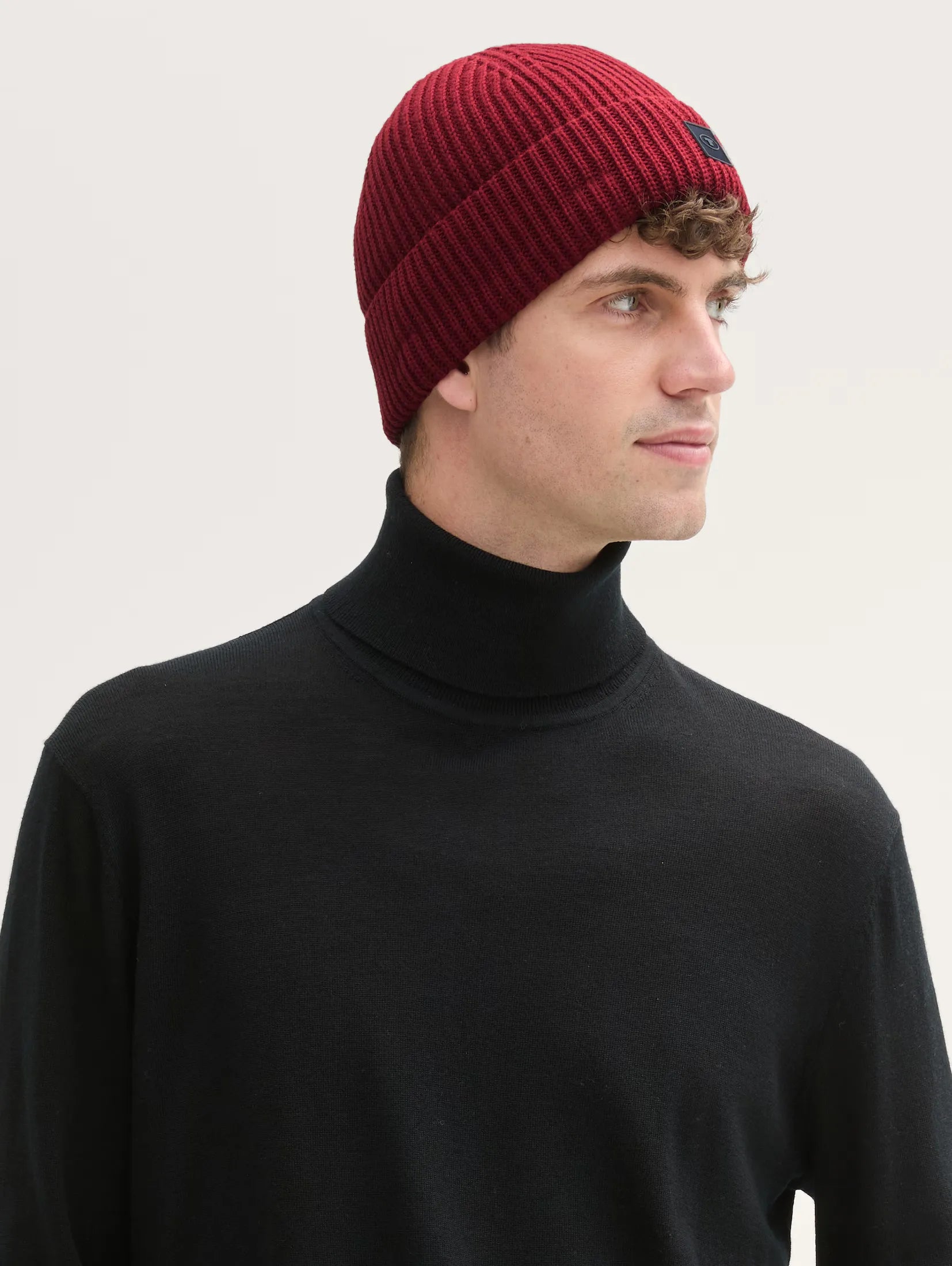 Tom Tailor Textured Knit Bordo Beanie