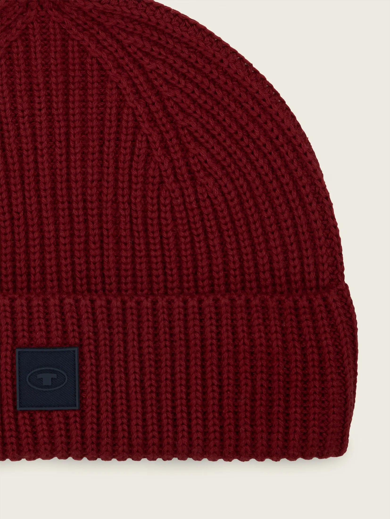 Tom Tailor Textured Knit Bordo Beanie