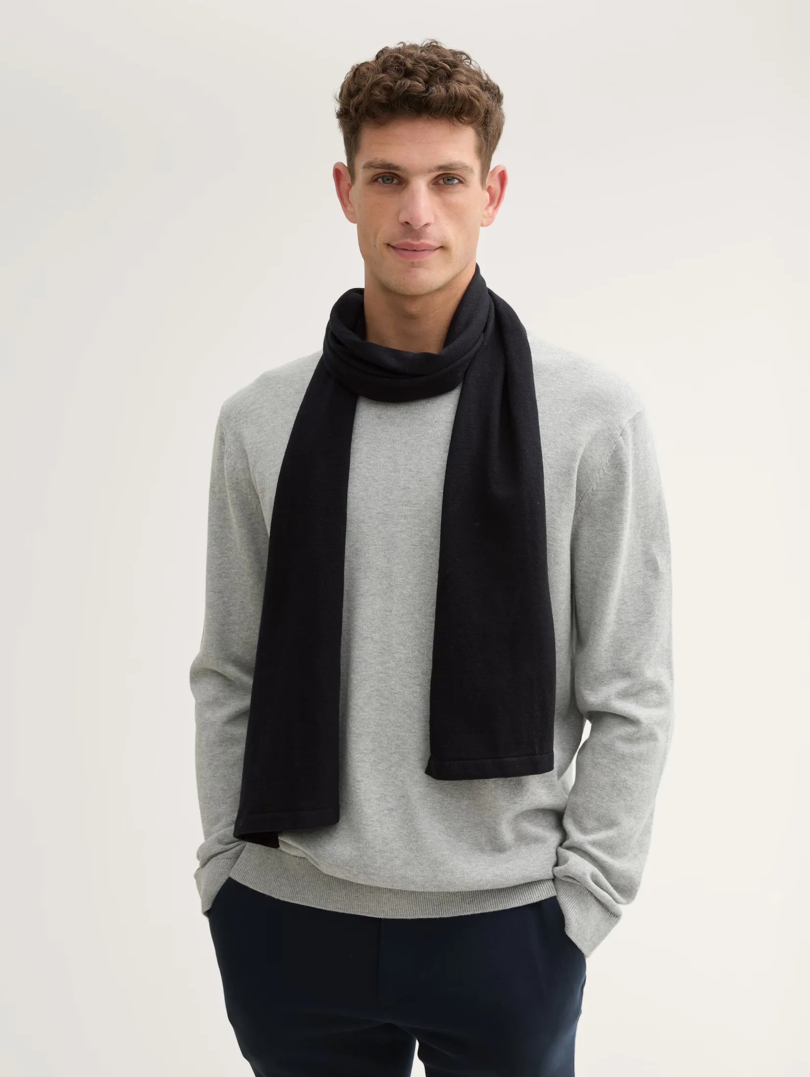 Tom Tailor Recycled Cashmere Black Scarf