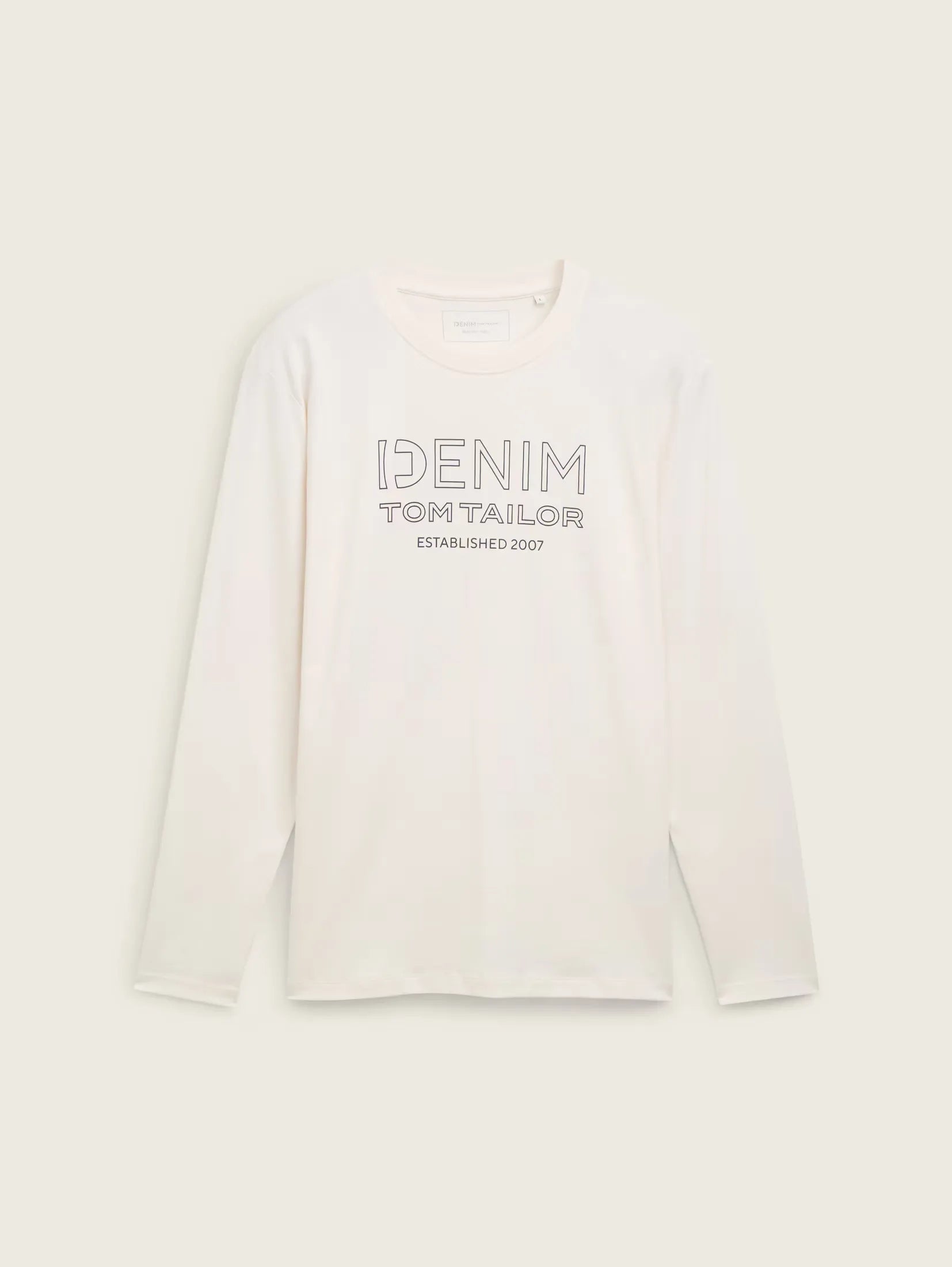 Tom Tailor Long Sleeved White T-shirt With Front Logo design