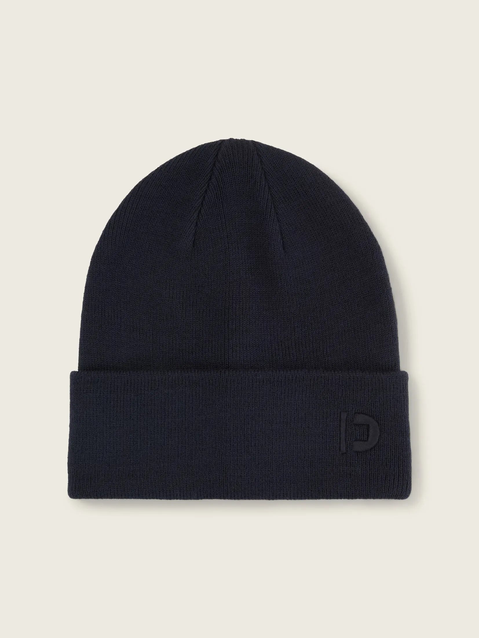 Tom Tailor Navy Beanie With Logo Embroidery