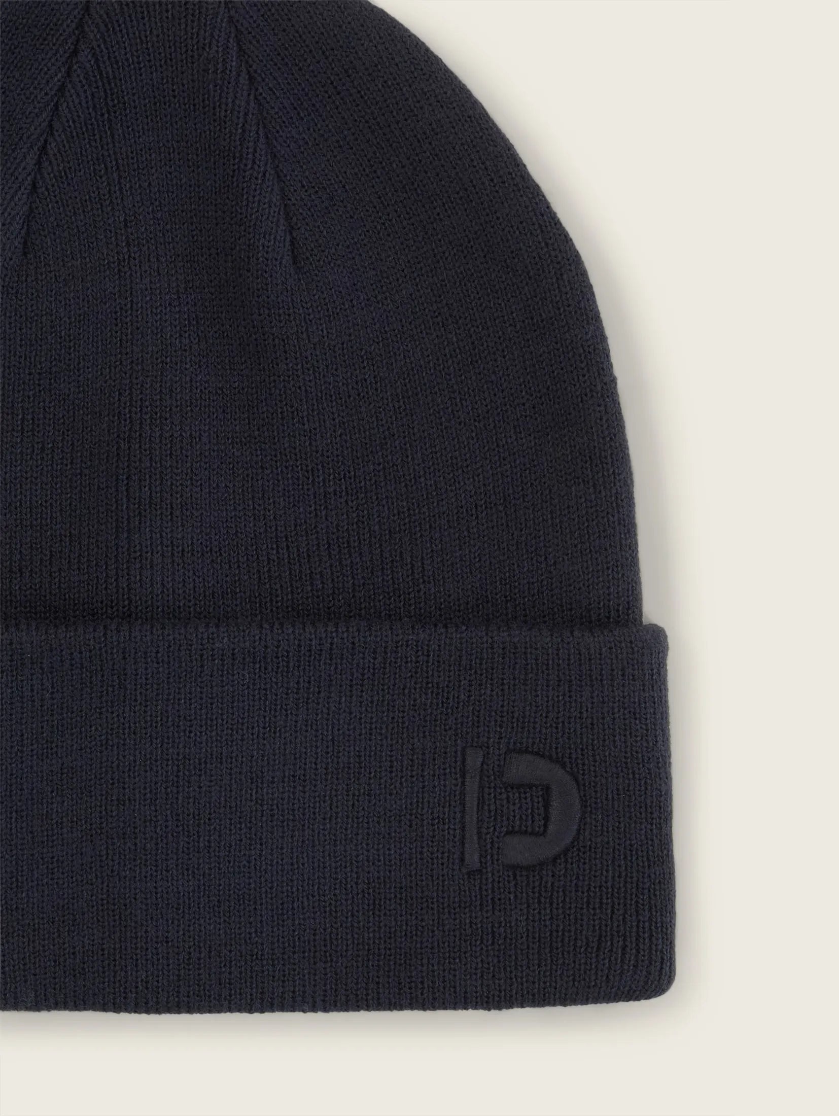 Tom Tailor Navy Beanie With Logo Embroidery