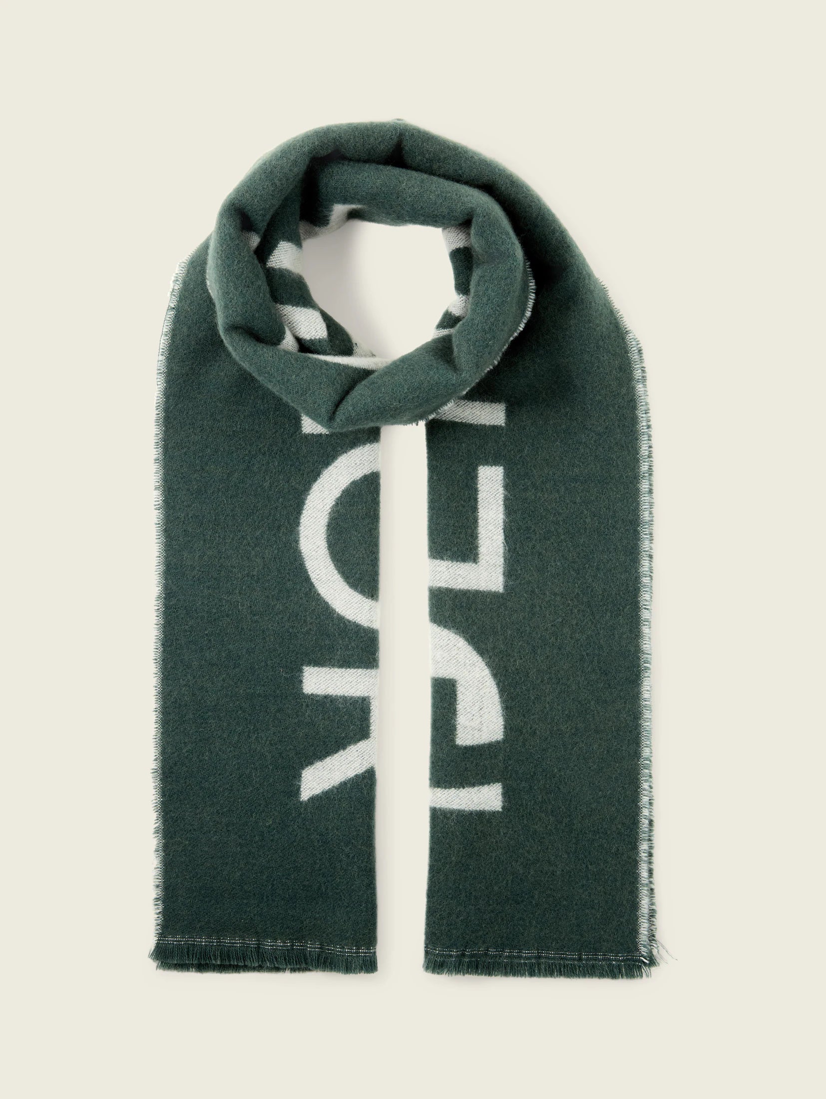 Tom Tailor Jacquard Dark Green Scarf