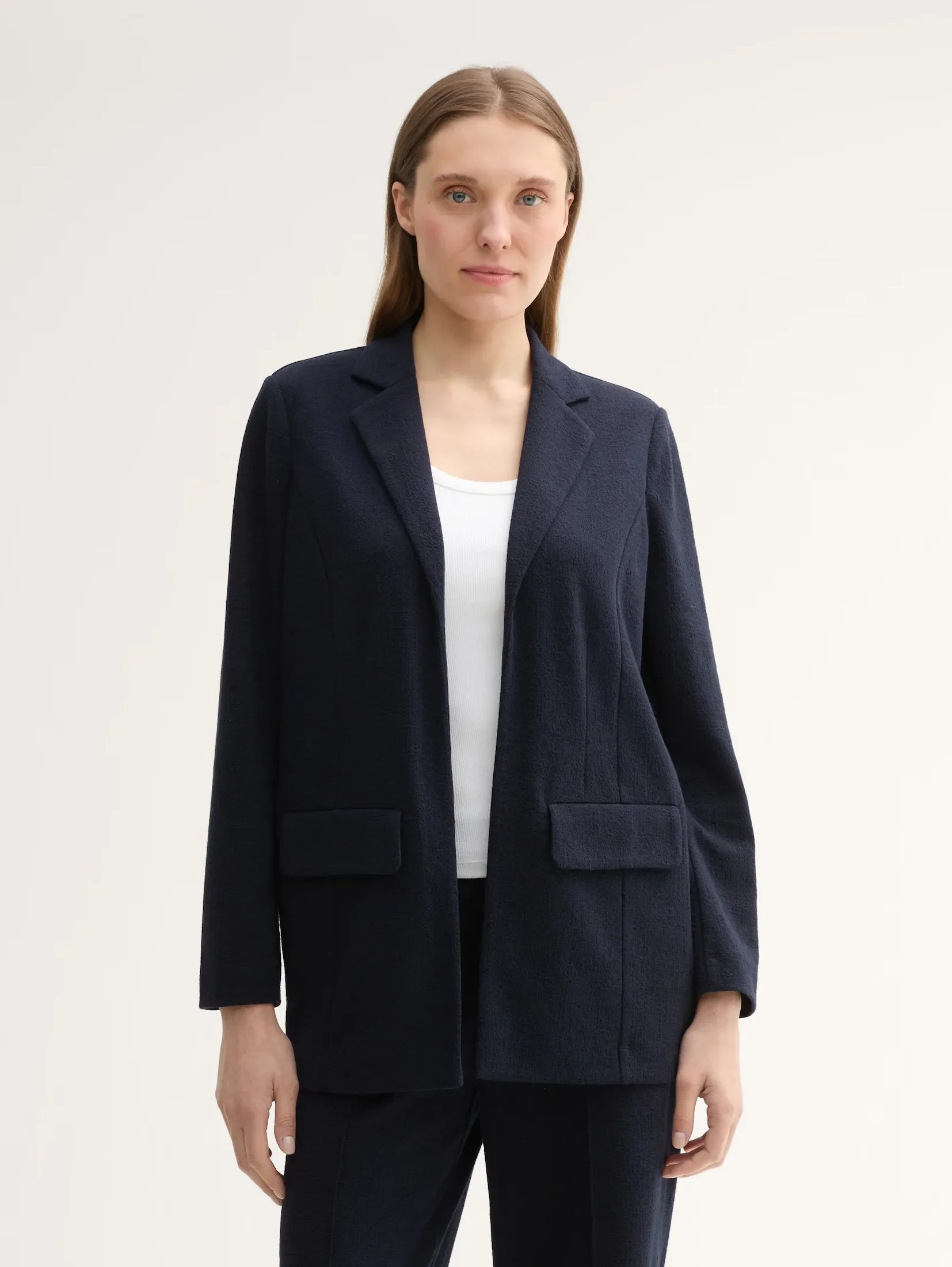 Tom Tailor Texture Navy Blazer