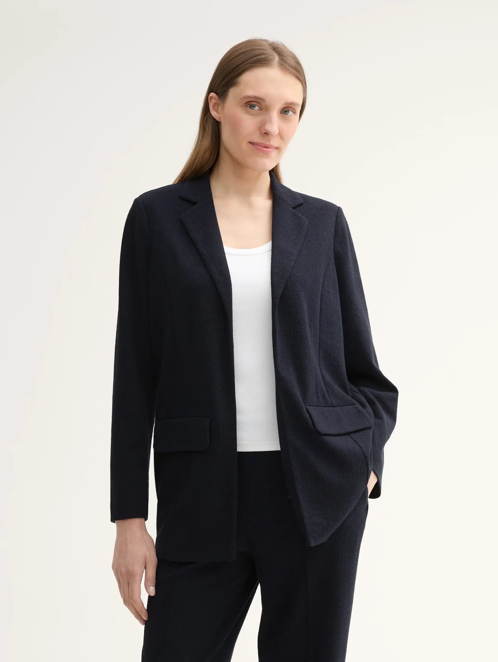 Tom Tailor Texture Navy Blazer