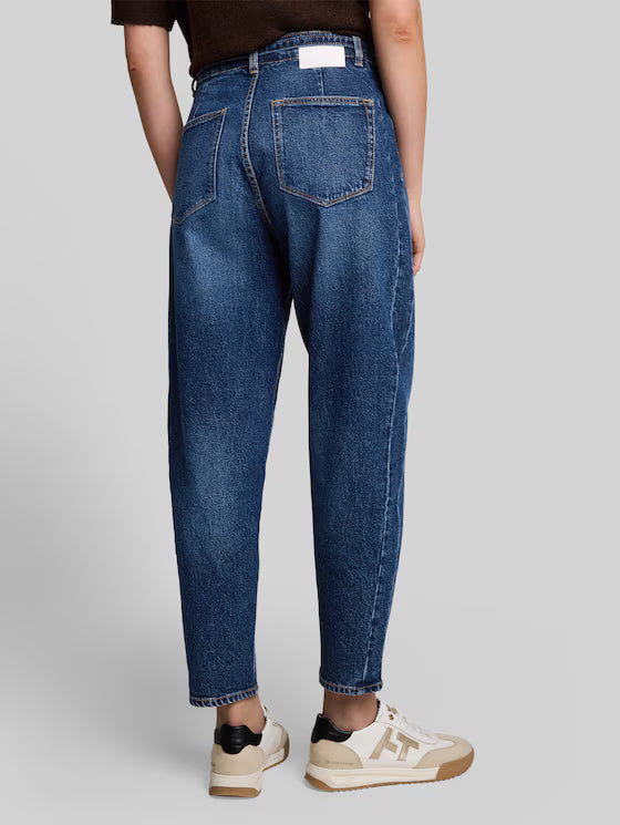 Tom Tailor Barrel Dark Stone Blue Denim Jeans With Belt