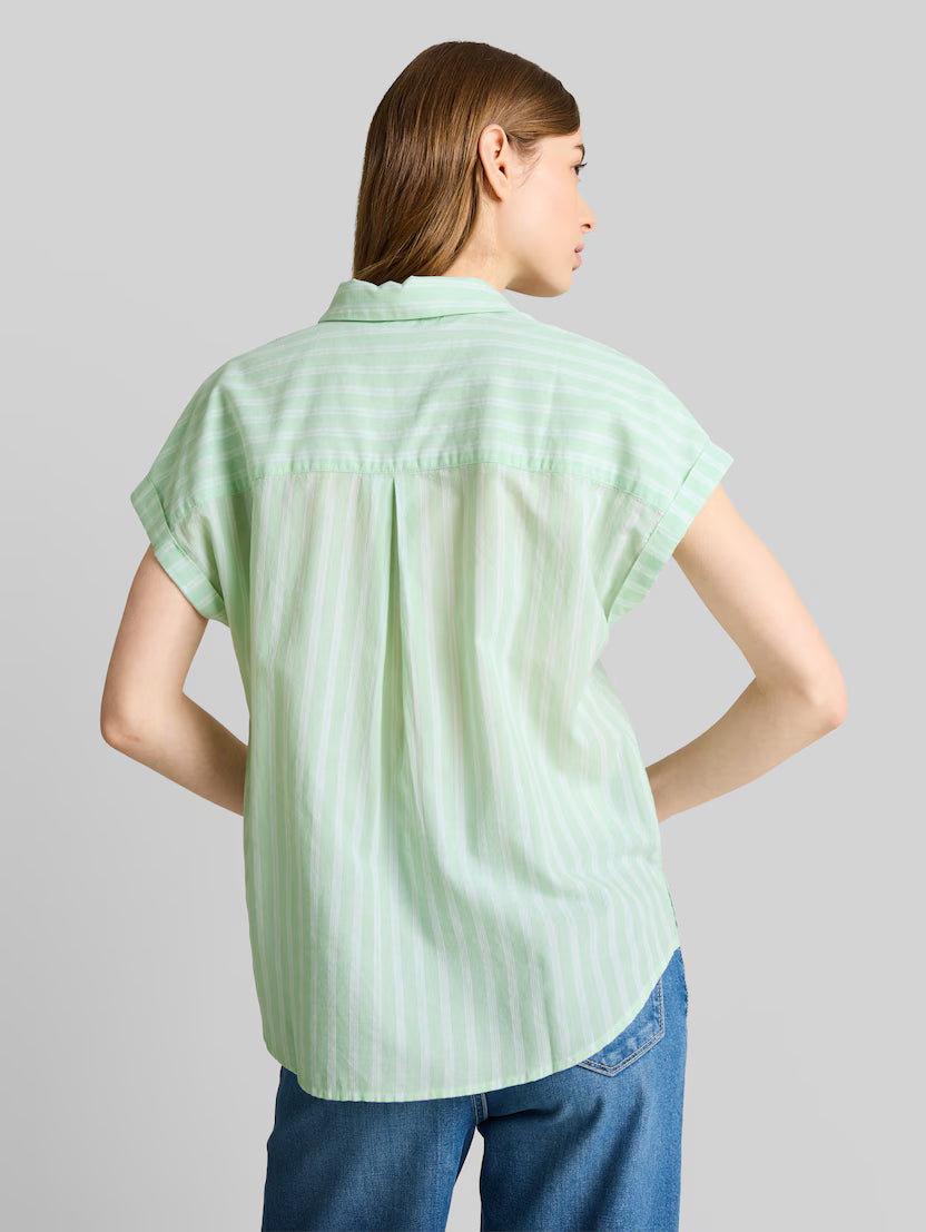 Tom Tailor Green White Striped Shirt