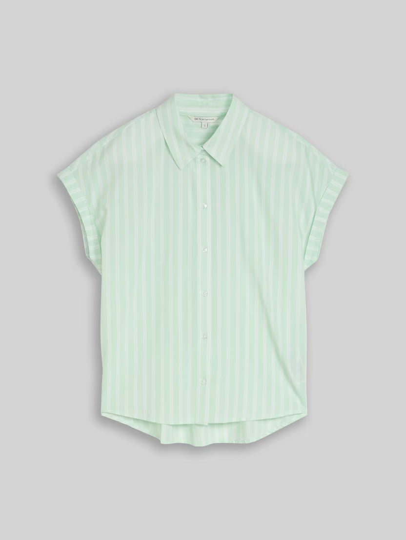 Tom Tailor Green White Striped Shirt