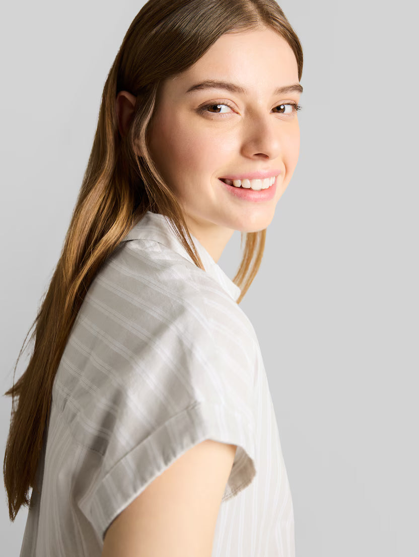 Tom Tailor Beige White Striped Shirt