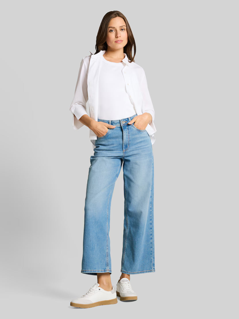 Tom Tailor Blue High Waisted Wide Cut Jeans