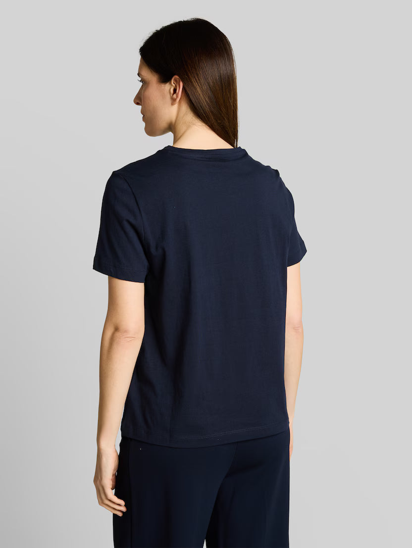Tom Tailor Navy Round Neck T-Shirt With Print