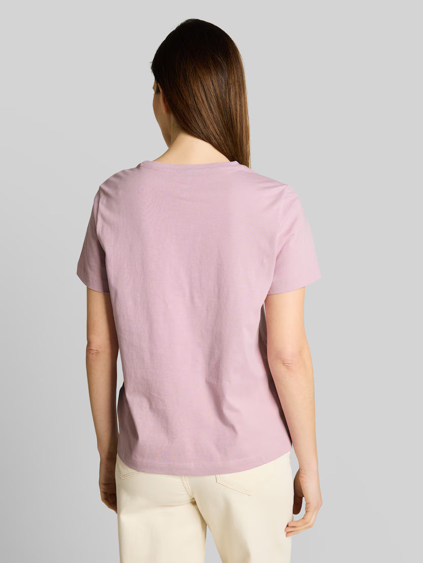 Tom Tailor Pink Round Neck T-Shirt With Print