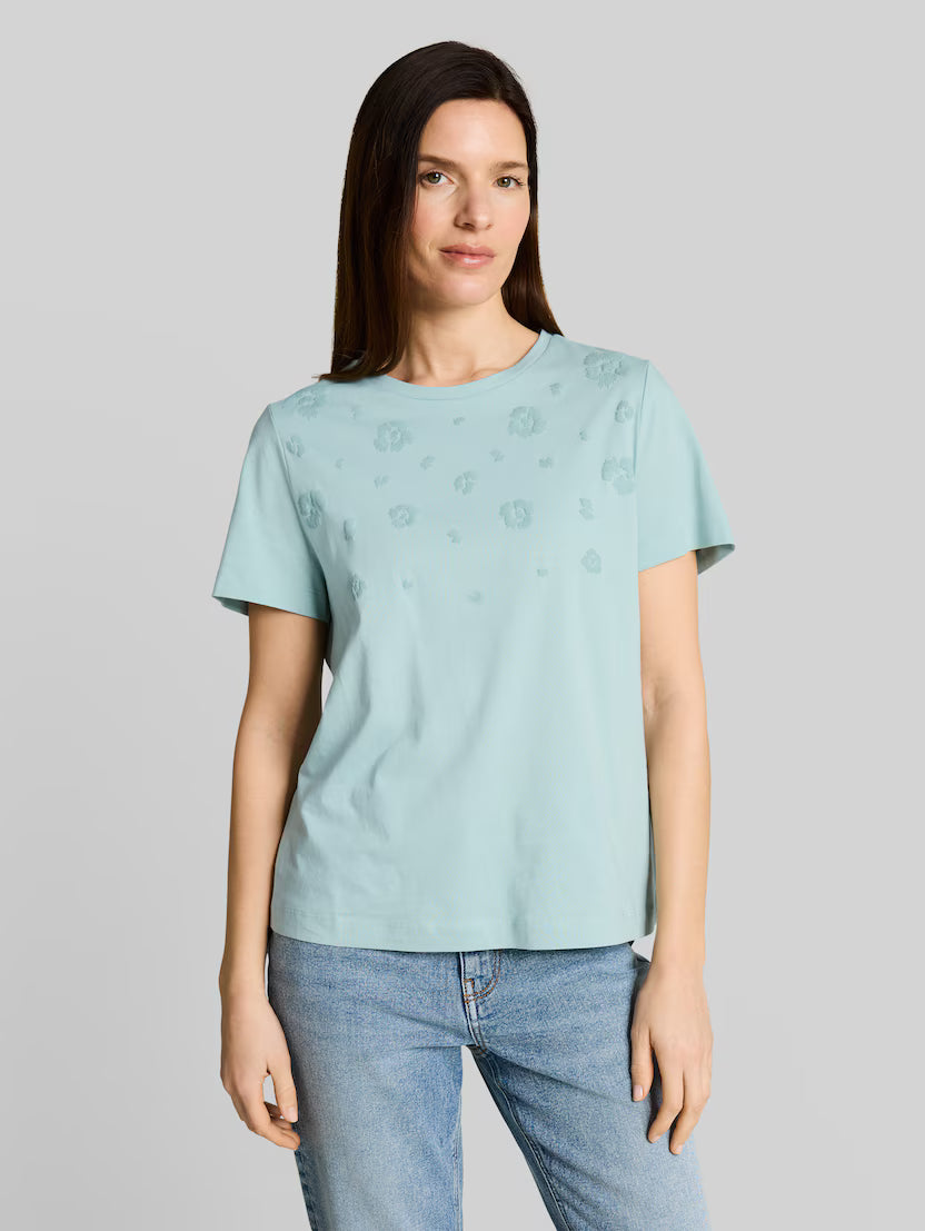 Tom Tailor Blue Haz Round Neck T-Shirt With Print